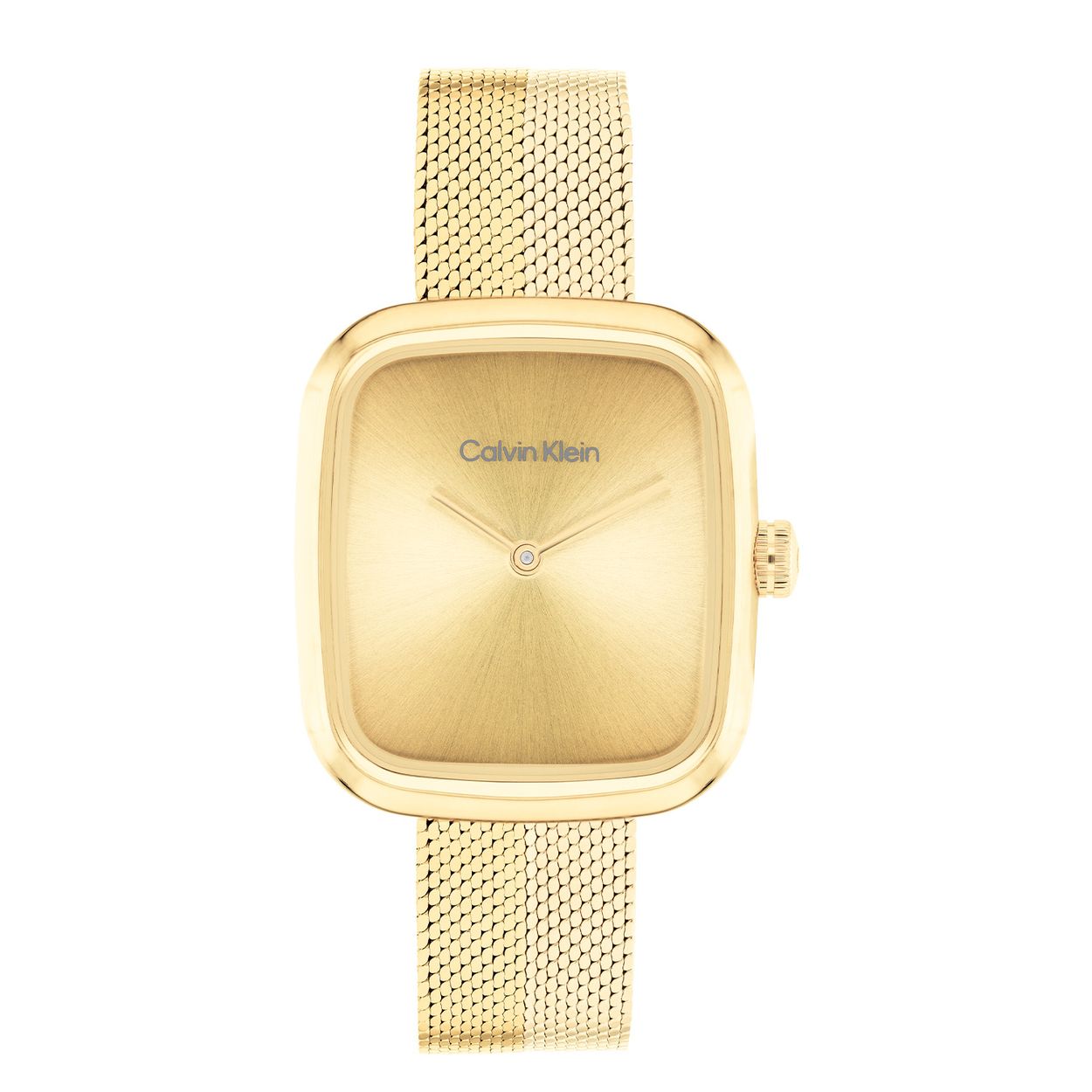 Calvin Klein CK25100099 Dames Adore Horloge 30mm 
Dit Calvin Klein dameshorloge met nr CK25100099 is een klassiek ontwerp. De stijlvolle rechte stalen goudkleurige kast heeft een gladde bezel en een champagnekleurige sunray wijzerplaat met fijne wijzers. Strak aan de kast zit een stalen fijne gevlochten goudkleurige band met een drukluiting. Het elegante dameshorloge heeft een mineraalglas, een doorsnee van 30mm en is 3ATM.

OVER CALVIN KLEIN
Calvin Klein is een wereldwijd lifestylemerk dat gewaagde, vooruitstrevende idealen en een verleidelijke, vaak minimalistische, esthetiek nastreeft. Calvin Klein werd groot in de jaren 70 door haar mode- en merkjeans collecties. In de jaren 80 lanceerde Calvin Klein haar spraakmakende ondergoed dat uitdrukkelijk van logo ’s voorzien was. Vanwege het grote succes is het merk ook succesvol uitgerold in Accessoires, Parfums, Home, Brillen, Golf, Horloges en Sieraden.
Sinds de oprichting in 1968 door Calvin Klein, heeft het merk haar reputatie opgebouwd als leider in de Amerikaanse mode, dankzij een cleane esthetiek en innovatieve ontwerpen. Calvin Klein wil haar publiek verleiden en inspireren door middel van provocerende beelden en opvallende ontwerpen die prikkelen. 

SPECIFICATIES:
- Mineraalglas
- Stalen goudkleurige kast
- Champagnekleurige wijzerplaat 
- Stalen gevlochten goudkleurige band
- Rechte kastvorm, Ø 30mm
- 3ATM