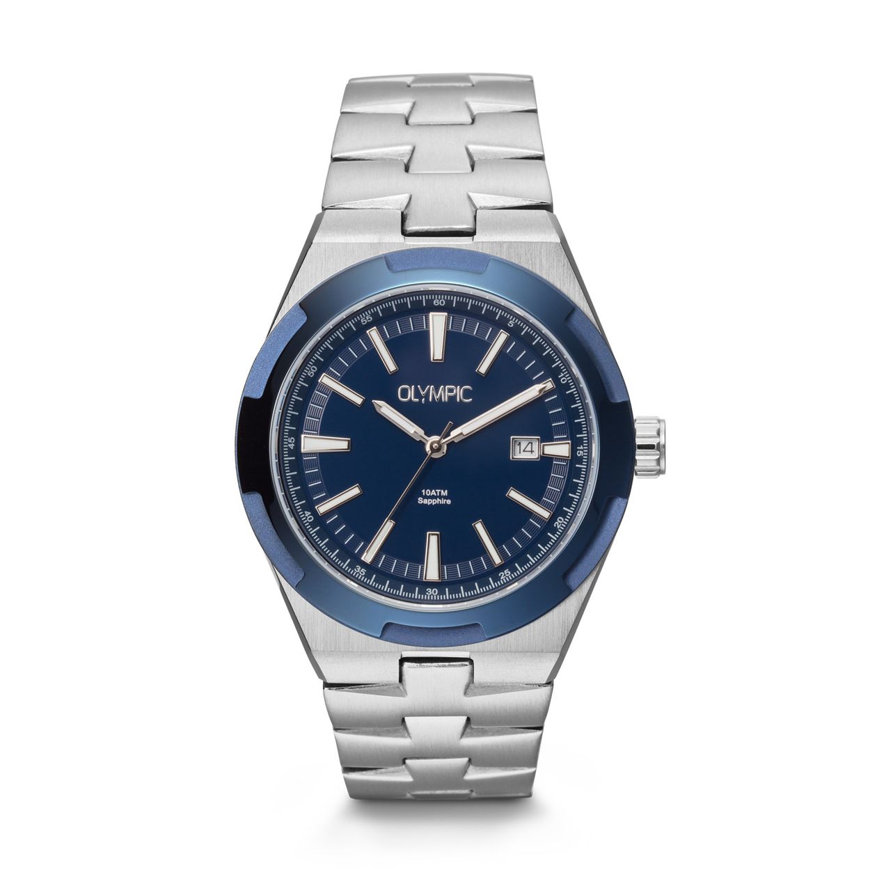 Olympic OL75HSS005 Legacy Horloge Heren Staal 41mm 
Dit unieke Olympic horloge met artikelnummer: OL75HSS005 is een classic herenhorloge. Het horloge heeft een stalen kast met een bewerkte blauwe bezel, een blauwe wijzerplaat met streepjes met lumibrite en een datum. Aan de kast zit een stalen schakelband met een vouwsluiting. Het horloge heeft een saffierglas, een doorsnee van 41mm en is 10ATM.

Het merk:
Het Nederlandse horlogemerk Olympic levert stoere chronografen, slimline series, digitale uurwerken en elegante dameshorloges. De prijs-kwaliteitverhouding staat bij Olympic hoog in het vaandel met prijzen die uiteenlopen van € 34,95 tot en met € 159,00.

100% Nederlands ontwerp, waterdicht en standaard 3 jaar fabrieksgarantie.

Specificaties:
- Ronde kast Ø 41mm
- Stalen horlogekast
- Blauwe wijzerplaat
- Stalen schakelband
- 10ATM 
- Standaard 3 jaar fabrieksgarantie
- Saffierglas