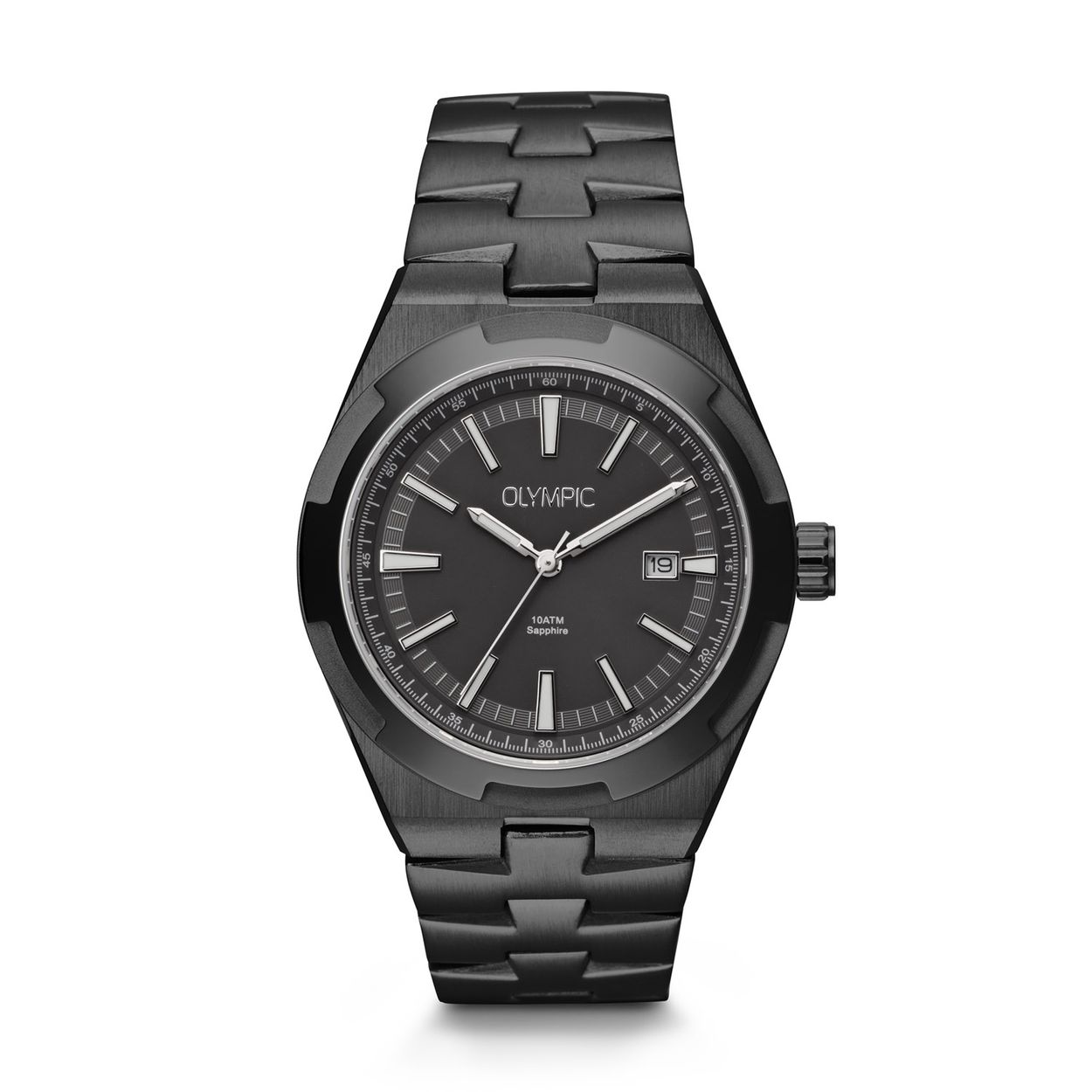 Olympic OL75HZZ001 Legacy Horloge Heren Staal 41mm 
Dit unieke Olympic horloge met artikelnummer: OL75HZZ001 is een classic herenhorloge. Het horloge heeft een zwarte stalen kast met een bewerkte bezel, een zwarte wijzerplaat met streepjes met lumibrite en een datum. Aan de kast zit een zwarte stalen schakelband met een vouwsluiting. Het horloge heeft een saffierglas, een doorsnee van 41mm en is 10ATM.

Het merk:
Het Nederlandse horlogemerk Olympic levert stoere chronografen, slimline series, digitale uurwerken en elegante dameshorloges. De prijs-kwaliteitverhouding staat bij Olympic hoog in het vaandel met prijzen die uiteenlopen van € 34,95 tot en met € 159,00.

100% Nederlands ontwerp, waterdicht en standaard 3 jaar fabrieksgarantie.

Specificaties:
- Ronde kast Ø 41mm
- Stalen zwarte horlogekast
- Zwarte wijzerplaat
- Stalen zwarte schakelband
- 10ATM 
- Standaard 3 jaar fabrieksgarantie
- Saffierlglas