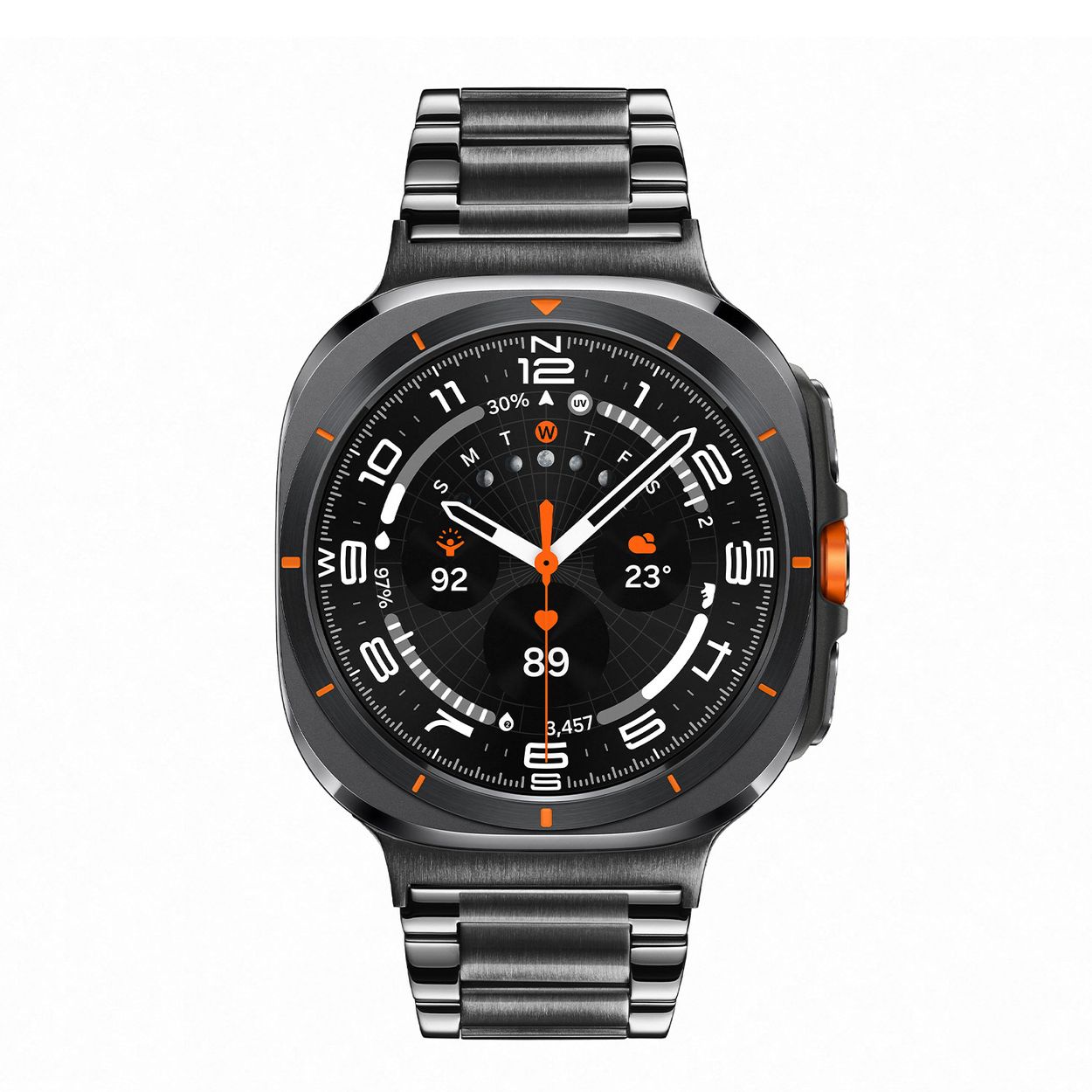 Samsung Galaxy Watch Ultra LTE Grijs Zwart  47mm 
De Galaxy Watch combineert de uitstraling van een luxe horloge met de geavanceerde functies van de SAMSUNG smartwatches. De Galaxy Watch Ultra is de smartwatch met Wear OS van SAMSUNG en heeft genoeg power voor de hele dag dankzij de 3nm-processor. Navigeer nauwkeurig met Dual-Frequency GPS. Houd je hartslag, work-outs en slaap bij met de geavanceerde BioActive Sensor. Galaxy AI gebruikt deze gegevens om waardevolle inzichten over je gezondheid te geven en je welzijn te verbeteren met Energy Score en Wellness Tips. De Galaxy Watch is niet alleen zeer stijlvol, maar ook gebruiksvriendelijk. Nooit meer verdwaald dankzij onze nauwkeurigste gps ooit op een Galaxy Watch. De Galaxy Watch is stof- en spatwaterdicht en 10ATM gecertificeerd. De extra features, zoals het kompas, hartritme sensor, cycles meter, slaapmeter en nog heel veel meer maken de Galaxy Watch Ultra nog completer.

De Galaxy Watch heeft een Always On-display, waardoor je geen knop hoeft in te drukken om de tijd weer te geven. Het Super AMOLED-display kan ingesteld worden op een continue tijdsweergave, zodat dag en nacht te zien is hoe laat het is.

Highlights:
- Geschikt voor Android  
- De Galaxy Watch Ultra heeft een IP68-certificering. Het horloge is 10ATM
- Dankzij de ingebouwde speaker en microfoon, kan er ook gebeld worden met het horloge
- Ontvang alle berichten van je telefoon op je horloge en reageer direct met quick reply’s
- Herkent meer dan 90 verschillende activiteiten
- Door de verschillende meters en tellers is het mogelijk om onder andere de hartslag, stappen, snelheid, slaap, luchtdruk, stress, hoogte- en diepte te meten
- D.m.v. de ingebouwde GPS, is het mogelijk om offline te navigeren (zonder dat de telefoon in de buurt is)
- Luister zonder smartphone naar muziek met Spotify premium
- Contactloos betalen met de LTE modellen
- Virtueel voice assistent
- NFC contactloze communicatie