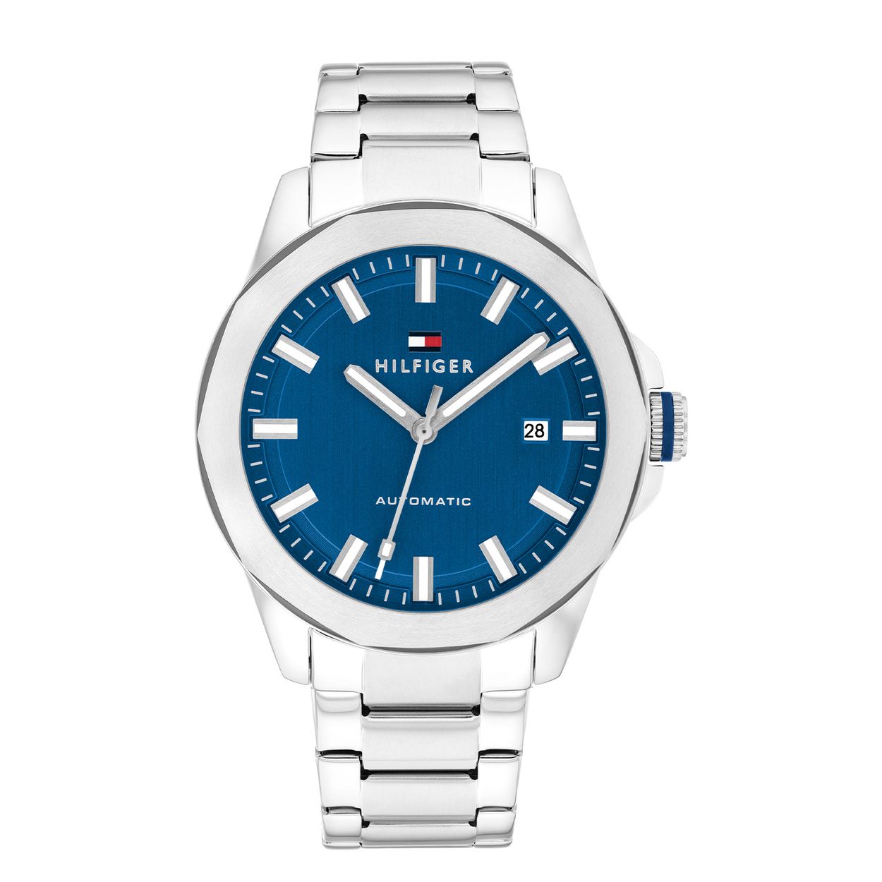 Tommy Hilfiger TH1710693 Horloge Heren Automaat 42mm
Dit specifieke horloge van Tommy Hilfiger uit de Lars serie met artikelnr: TH1710693 is een stijvol herenhorloge die niet in je collectie mag ontbreken. Het herenhorloge heeft een stalen kast met 10 hoekige bezel en een blauwe wijzerplaat met een datum en lumibrite inleg in de wijzers en uurstrepen. Dit model heeft een automatisch uurwerk en loopt op de beweging van de pols. Aan de kast zit een stalen schakelband met een vouwsluiting. Het horloge heeft een mineraalglas, een afmeting van 42mm en is 5ATM.  

Het merk:
Sinds de lancering van het merk in 1985 is Tommy Hilfiger wereldwijd bekend geworden als pionier van de klassieke Amerikaanse coole stijl. Geïnspireerd door de iconische popcultuur en het Amerikaanse erfgoed. De dames en herencollectie van dit seizoen bestaan uit minimalistische silhouetten en rustieke lederen details. De herenhorlogecollectie biedt iconische uurwerken met roestvrijstalen, lederen en siliconen banden.

Specificaties:
- Mineraalglas
- Ronde kast 42mm
- Stalen horlogekast
- Blauwe wijzerplaat
- Stalen schakelband 
- 5ATM