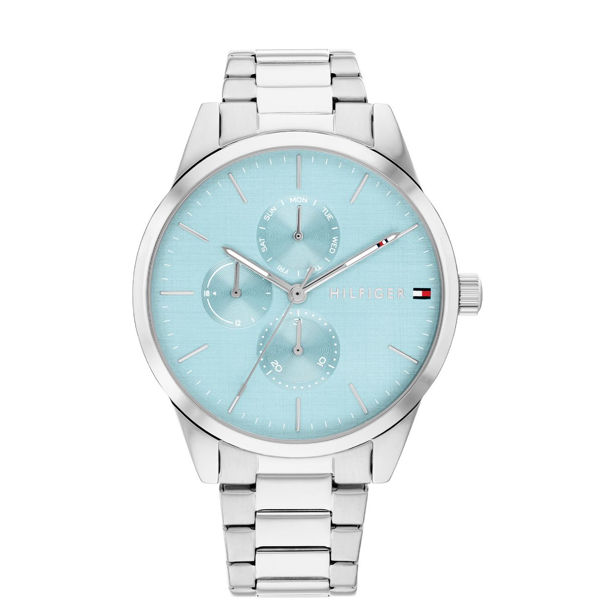 Tommy Hilfiger TH1782767 Horloge Dames Staal Zilverkleurig 38mm
Dit specifieke horloge van Tommy Hilfiger uit de Camille serie met artikelnr: TH1782767 is een luxe dameshorloge die niet in je collectie mag ontbreken. Het stalen dameshorloge heeft een ronde stalen kast met een glanzende bezel en een blauwe wijzerplaat met fijne wijzers en een dag, datum en 24-uursaanduiding. Aan de kast zit een zilverkleurige schakelband met vouwsluiting. Het horloge heeft een mineraalglas, een afmeting van 38mm en is 3ATM.  

Het merk:
Sinds de lancering van het merk in 1985 is Tommy Hilfiger wereldwijd bekend geworden als pionier van de klassieke Amerikaanse coole stijl. Ge&iuml;nspireerd door de iconische popcultuur en het Amerikaanse erfgoed. De dames en herencollectie van dit seizoen bestaan uit minimalistische silhouetten en rustieke lederen details. De herenhorlogecollectie biedt iconische uurwerken met roestvrijstalen, lederen en siliconen banden.

Specificaties:
- Mineraalglas
- Ronde kast 38mm
- Stalen horlogekast
- Blauwe wijzerplaat
- Stalen schakelband 
- 3ATM