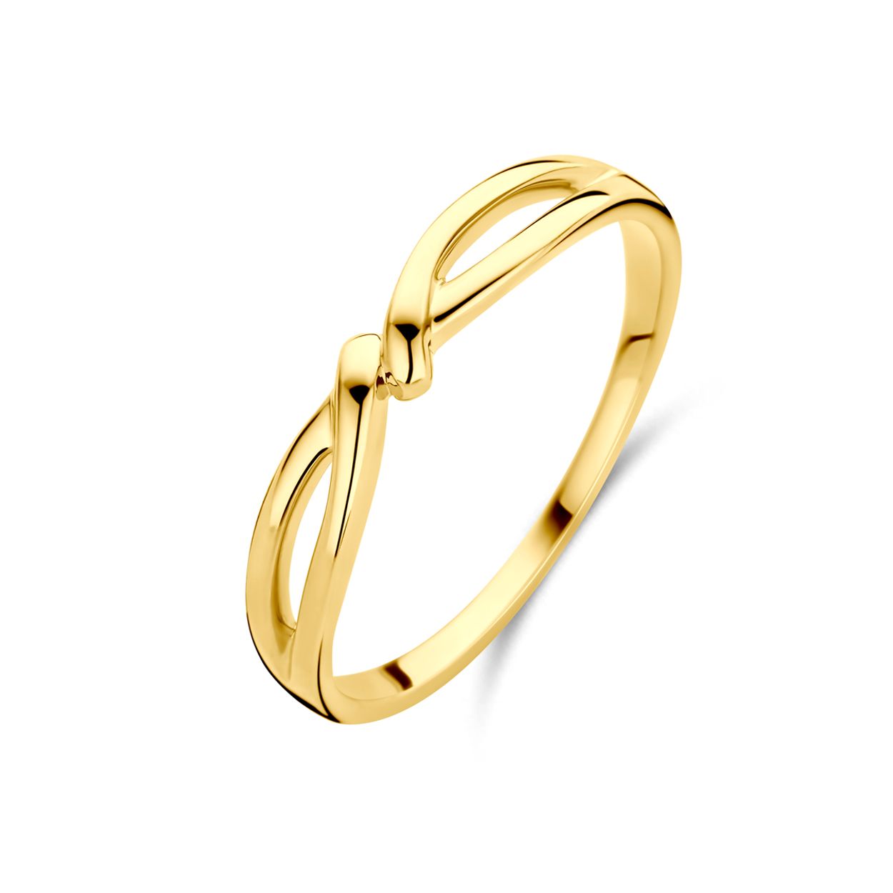 14k Geelgouden ring met een breedte van 3.5mm.