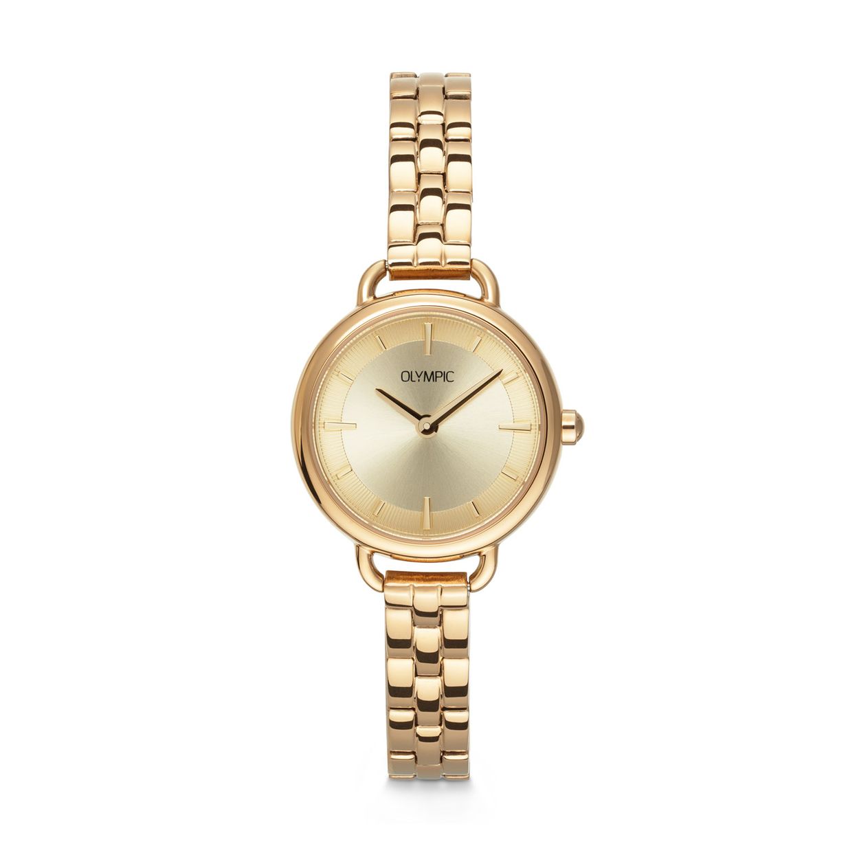 Olympic OL82DDD002 Tess Horloge Staal 26mm 
Dit unieke Olympic horloge met artikelnummer: OL82DDD002 is een dameshorloge met een chique uitstraling. Het horloge heeft een ronde goudkleurige stalen kast met een goudkleurige sunray wijzerplaat met fijne streepjes. Aan de kast zit een stalen fijne goudkleurige schakelband met druksluiting. Het horloge heeft een mineraalglas, een doorsnee van 26mm en is 3ATM.

Het merk:
Een mooi horloge hoeft niet duur te zijn! Het Nederlandse horlogemerk Olympic levert stoere chronografen, slimline series, digitale uurwerken en elegante dameshorloges. De prijs-kwaliteitverhouding staat bij Olympic hoog in het vaandel met prijzen die uiteenlopen van &euro; 34,95 tot en met &euro; 169,00.

100% Nederlands ontwerp, waterdicht en standaard 3 jaar fabrieksgarantie.

Specificaties:
- Ronde kast &Oslash; 26mm
- Stalen horlogekast
- Goudkleurige wijzerplaat
- Stalen schakelband
- 3ATM 
- Standaard 3 jaar fabrieksgarantie
- Mineraalglas