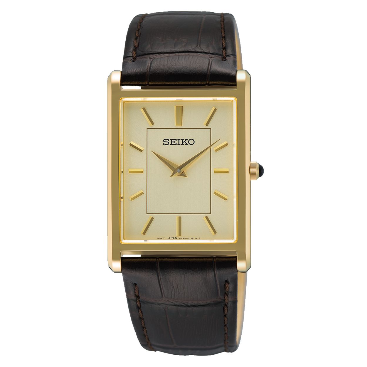 Dit is een herenhorloge van het merk Seiko. Het is een analoog horloge gemaakt van staal. De diameter van de kast is 27.2 mm en de kast is 6.4 mm dik.
De verdere specificaties van het horloge zijn als volgt:
Kastvorm: rechtho
Bandbreedte: 22 mm
Bandlengte: 240mm
Techniek: quartz