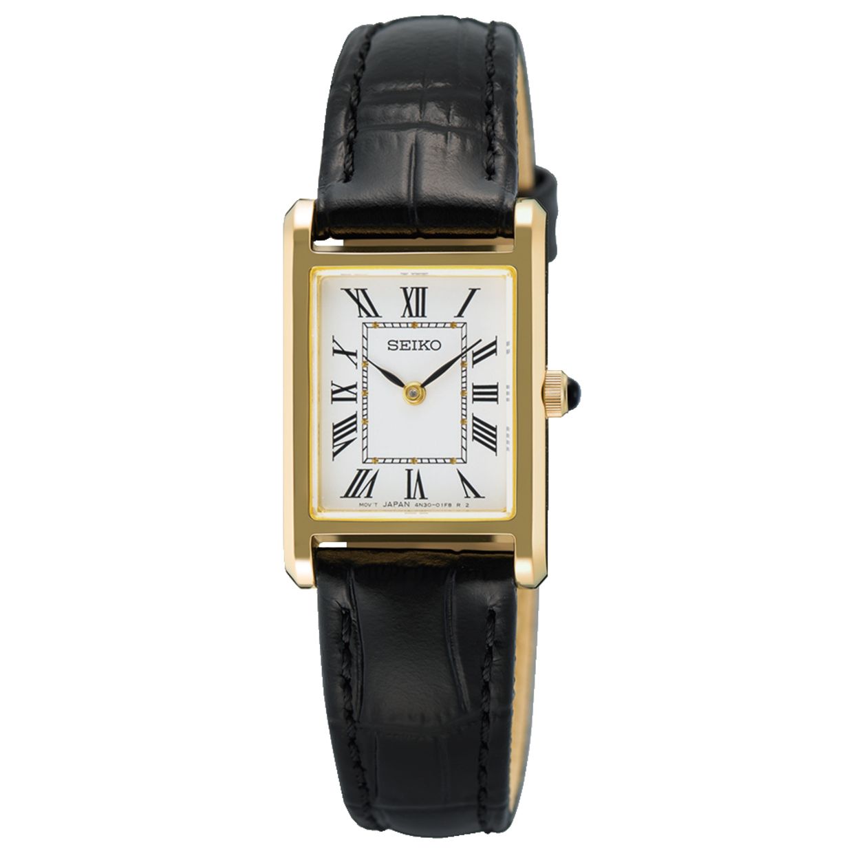 Dit is een dameshorloge van het merk Seiko. Het is een analoog horloge gemaakt van staal. De diameter van de kast is 19.6 mm en de kast is 6.1 mm dik.
De verdere specificaties van het horloge zijn als volgt:
Kastvorm: tonneau
Kastkleur: goudkleurig
Kastmateriaal: staal
Bandbreedte: 12 mm
Bandlengte: 189.6 mm
Sluiting: vouwsluiting met drukker
Wijzerplaatkleur: wit
Glassoort: saffier glas
Waterdichtheid: 5 ATM
Techniek: quartz