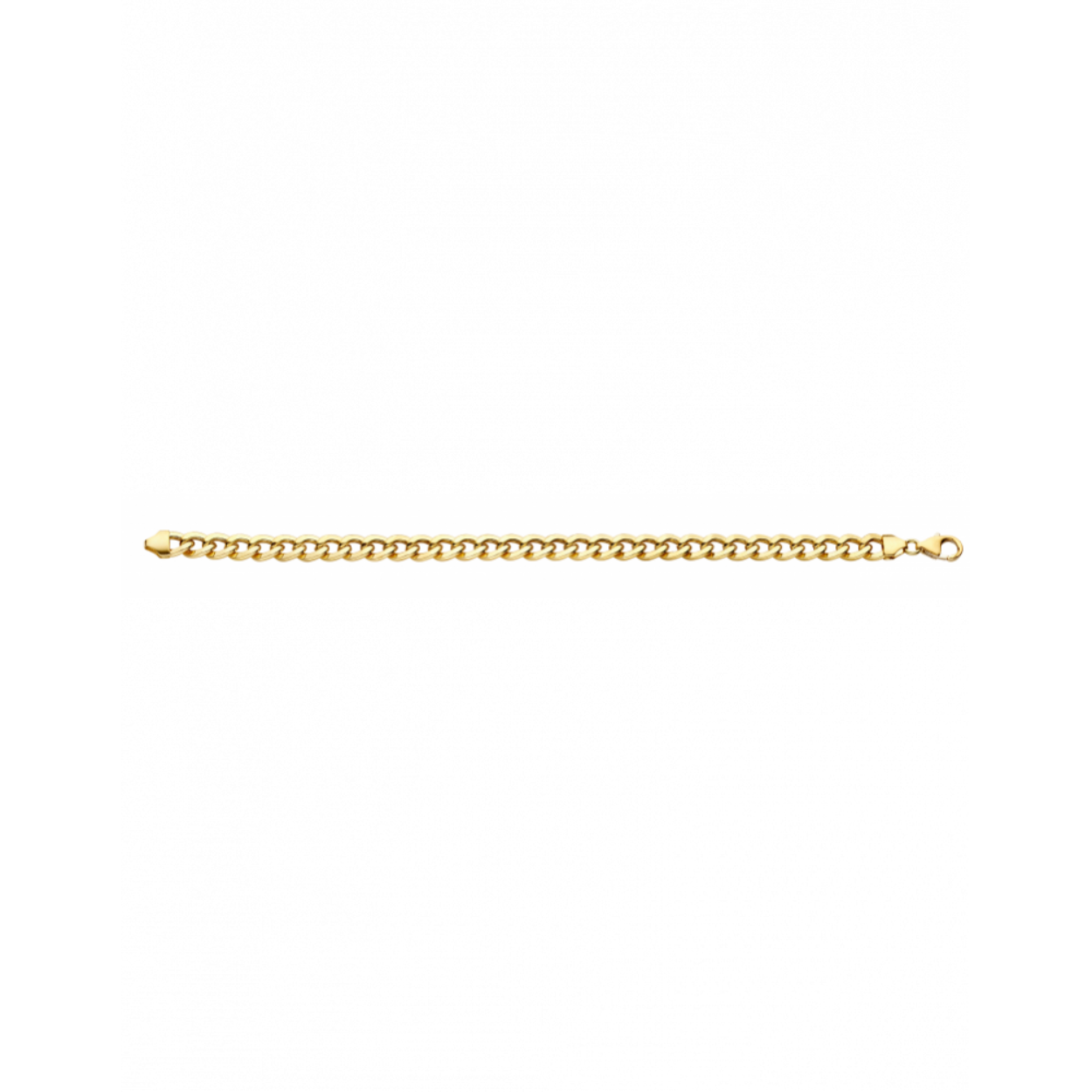 gouden armband met zilveren kern, gourmet 7mm 19cm