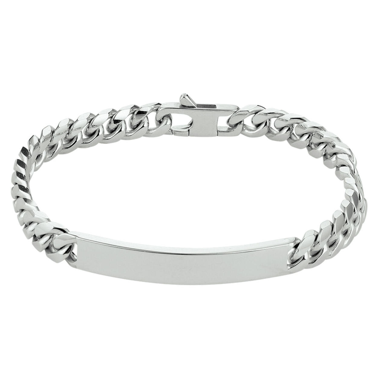 Graveerarmband gourmet. De grafeerplaat is 48mm breed, 7 mm hoog en 2.4mm dik. De draag lengte 20.5cm.