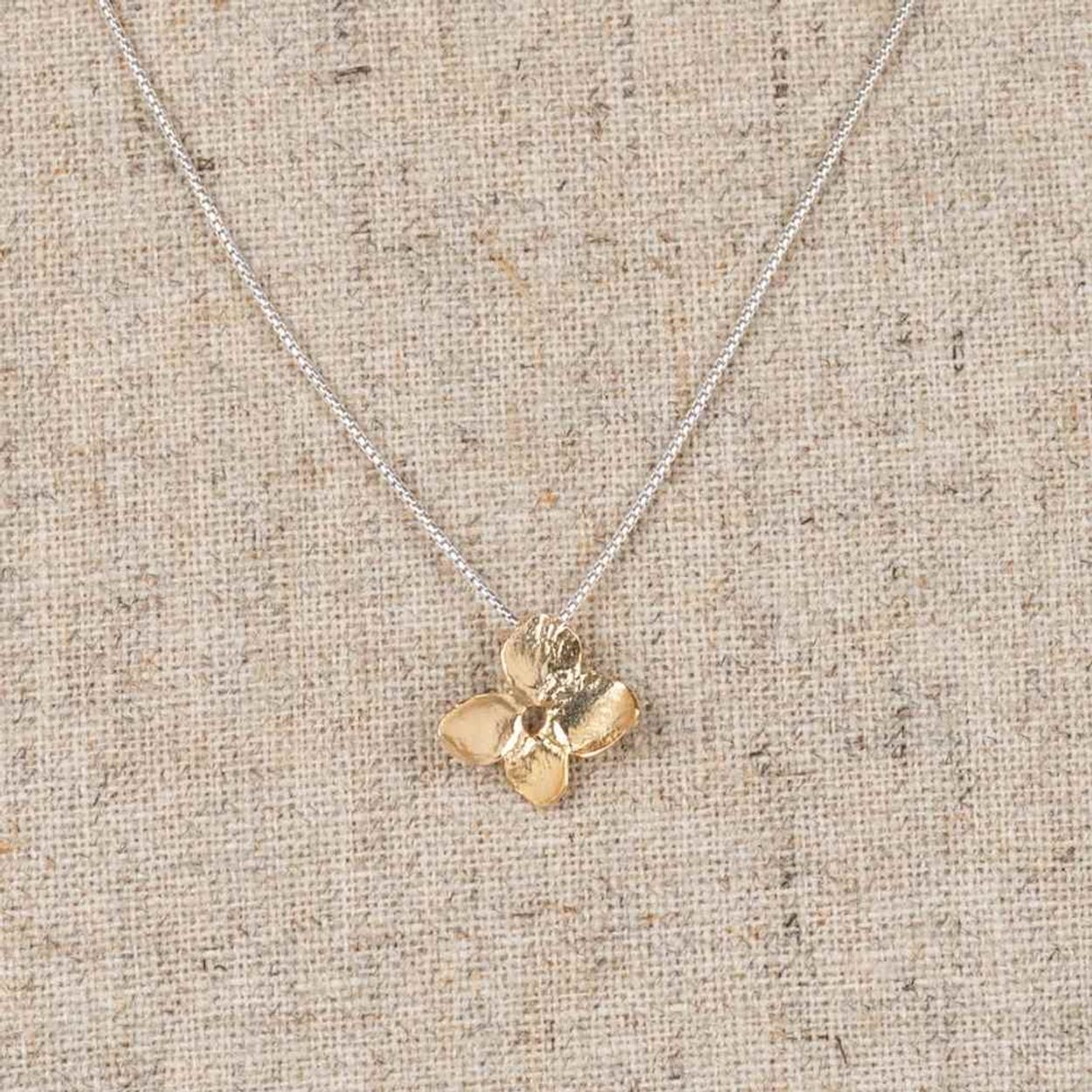 Dit verfijnde collier is gemaakt van 925 sterling zilver. Aan het collier hangt een verguld hangertje in de vorm van een viooltje. De bloemvorm is met oog voor detail uitgewerkt en geeft het sieraad een speels en lief karakter. Combineer met de bijpassende oorbellen voor een complete look!