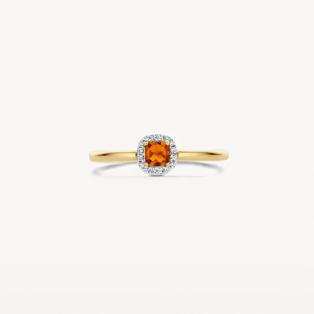 Ring geel goud 14kt met diamanten