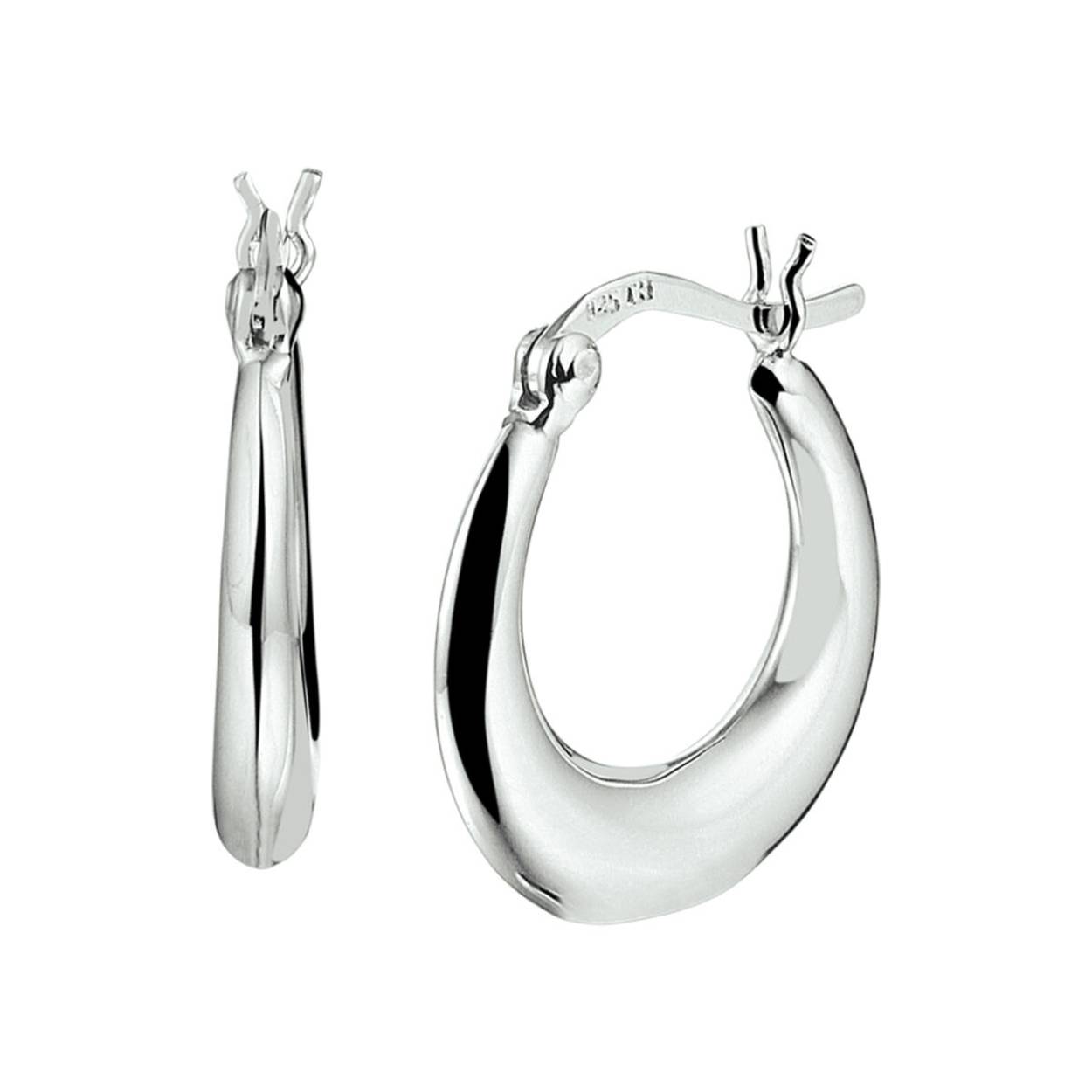 Klassieke gerhodineerd zilveren oorringen met een afmeting van 21x3.5mm uitgevoerd met een stevige scharnier sluiting. Door de eenvoud en het simplitische ontwerp kunnen deze oorringen perfect worden gedragen met andere sieraden. Info: Gerhodineerd zilver is door de rhodiumlaag beter bestand tegen verkleuren en krassen.