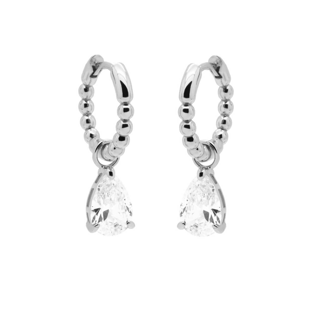 Dit zijn onze LILO oorringen. De ringen hebben een hanger met zirconia steentje. De oorbellen zijn verkrijgbaar in 925 sterling zilver of met een 14K gouden of rosegouden plating.