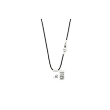 Silk collier leer met hanger