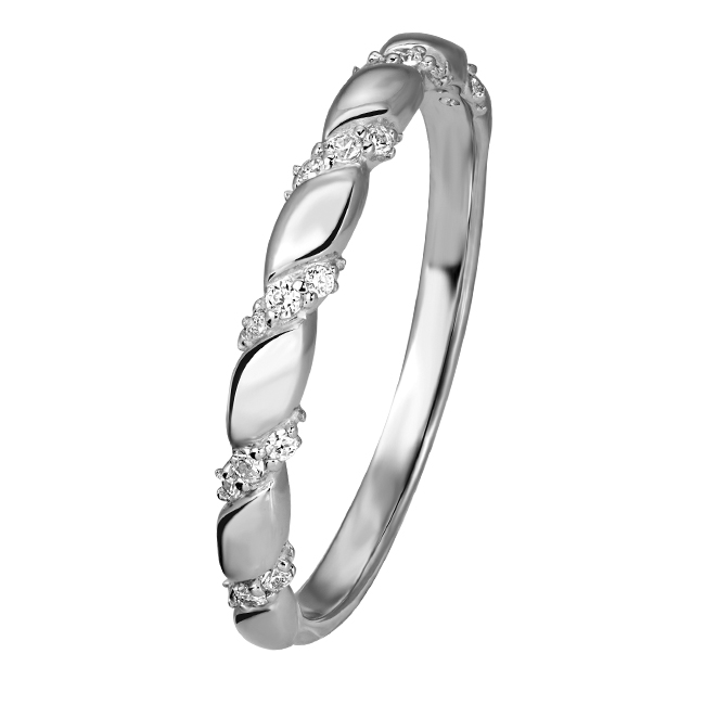 zilveren RdL ring, tors+ zirconias mt56