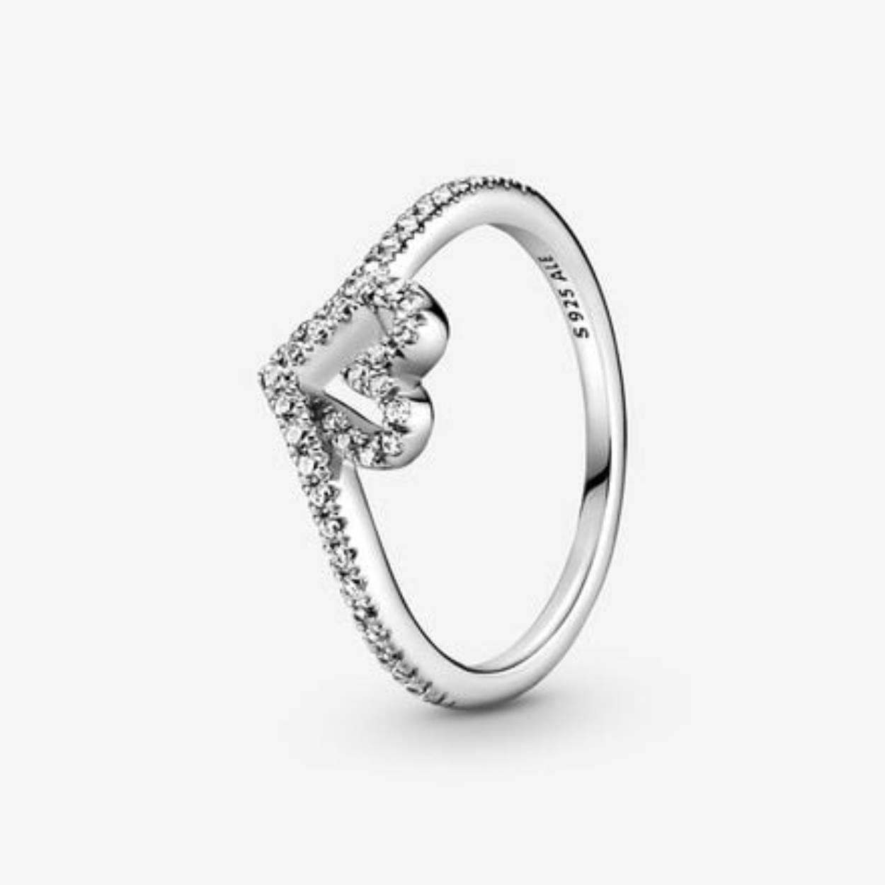 Pandora Sprankelende Wishbone Heart Ring