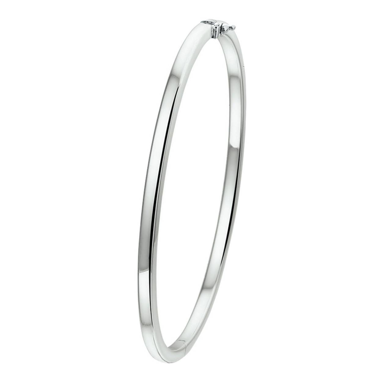 14K bangle ovaal scharnier vlakke buis 4 x 60 mm