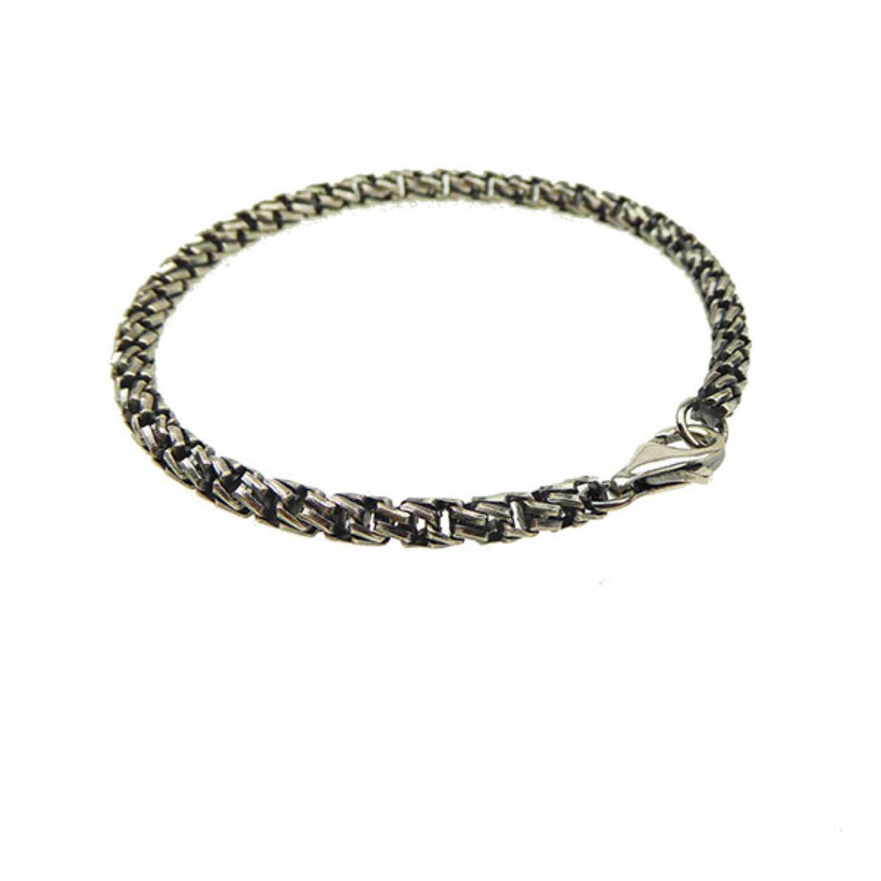 Een stevige soepele ketting voor dagelijks gebruik in alle lengtes en in licht geoxideerd Sterling Silver

