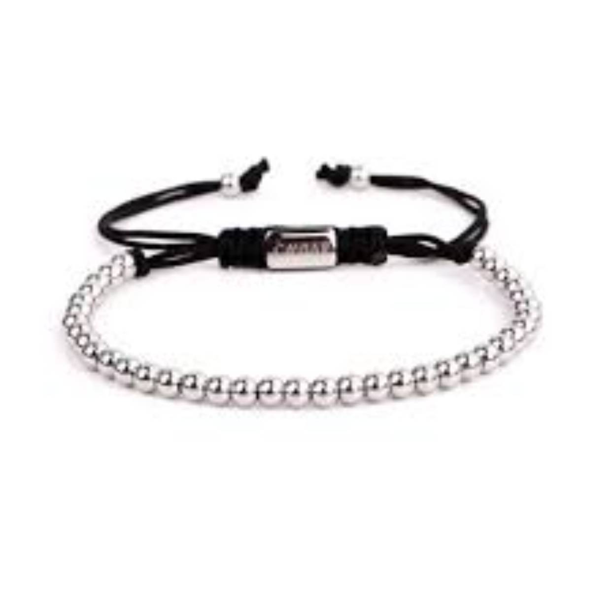 Roestvrij staal, verkleurd niet! 4mm kralen. Verstelbare maat en gemaakt van nylon koord. De armband is verstelbaar van 16-25 cm