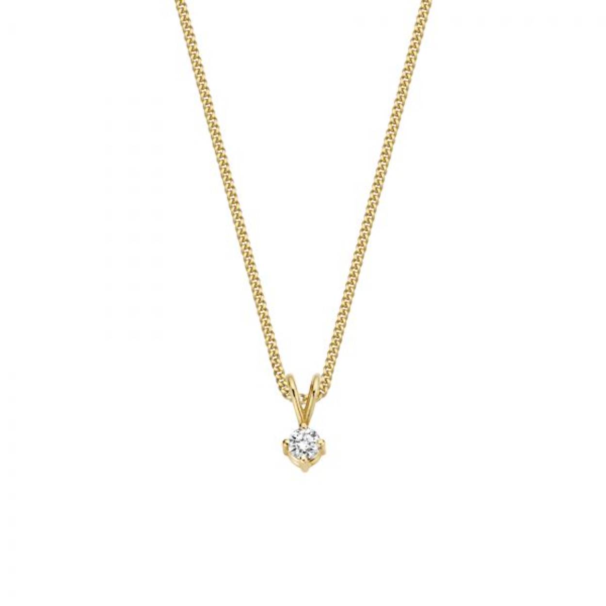Geelgouden diamant hanger (zonder ketting)