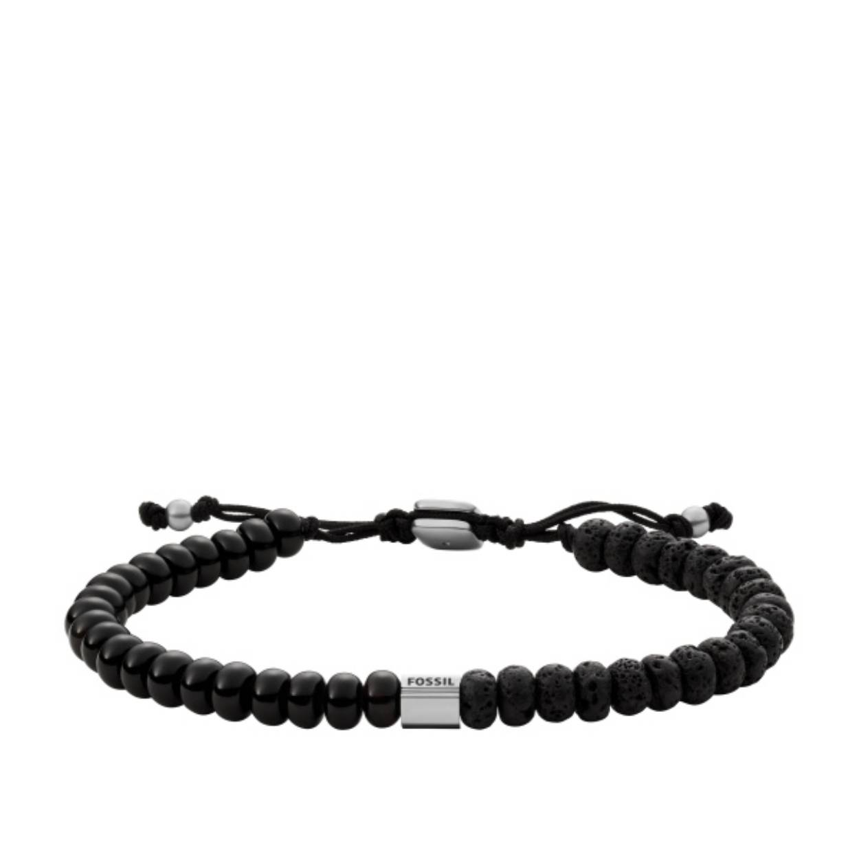 Lekker stoer deze Armband met Lava stenen en onix. Deze Armband van Fossil is goed te combineren met andere armbanden