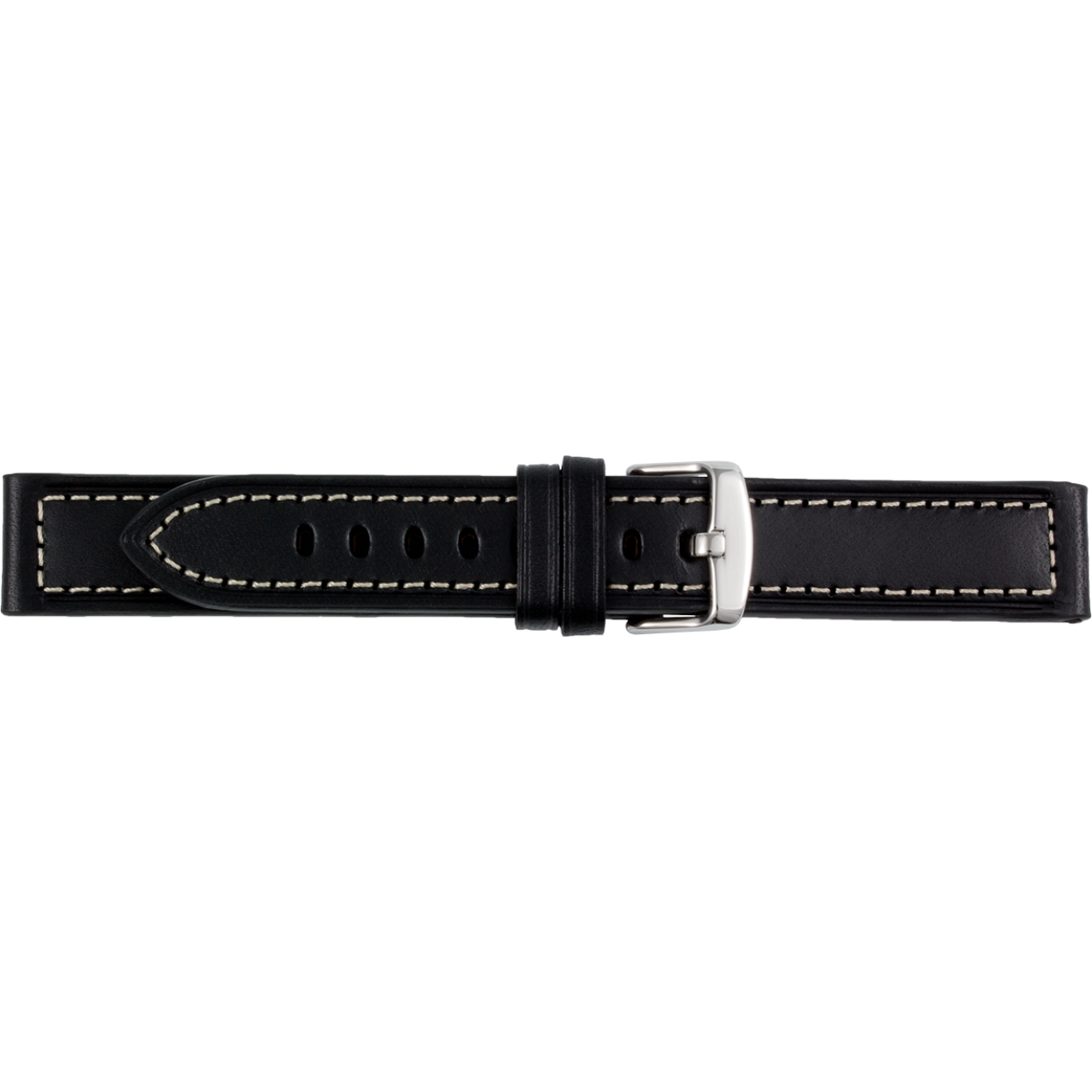 Horlogeband zwart leer