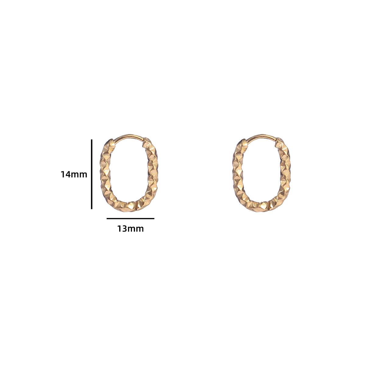 Hammered Oval Hoop - 14K
E4323-2