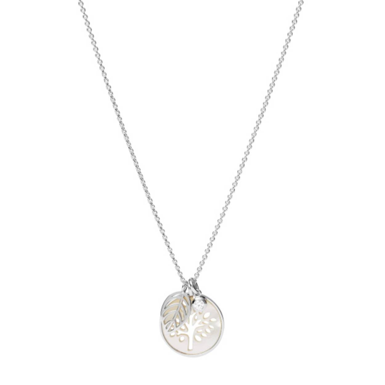 Een prachtig zilveren collier van het merk Fossil
