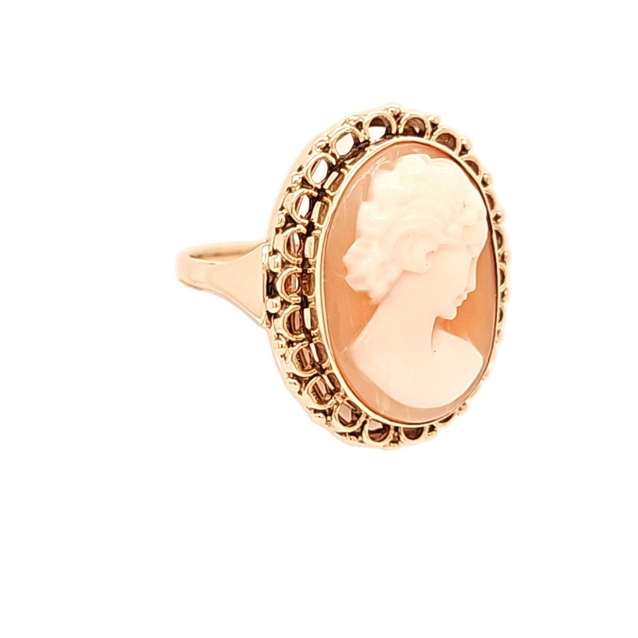 geelgouden ring met geslepen camee