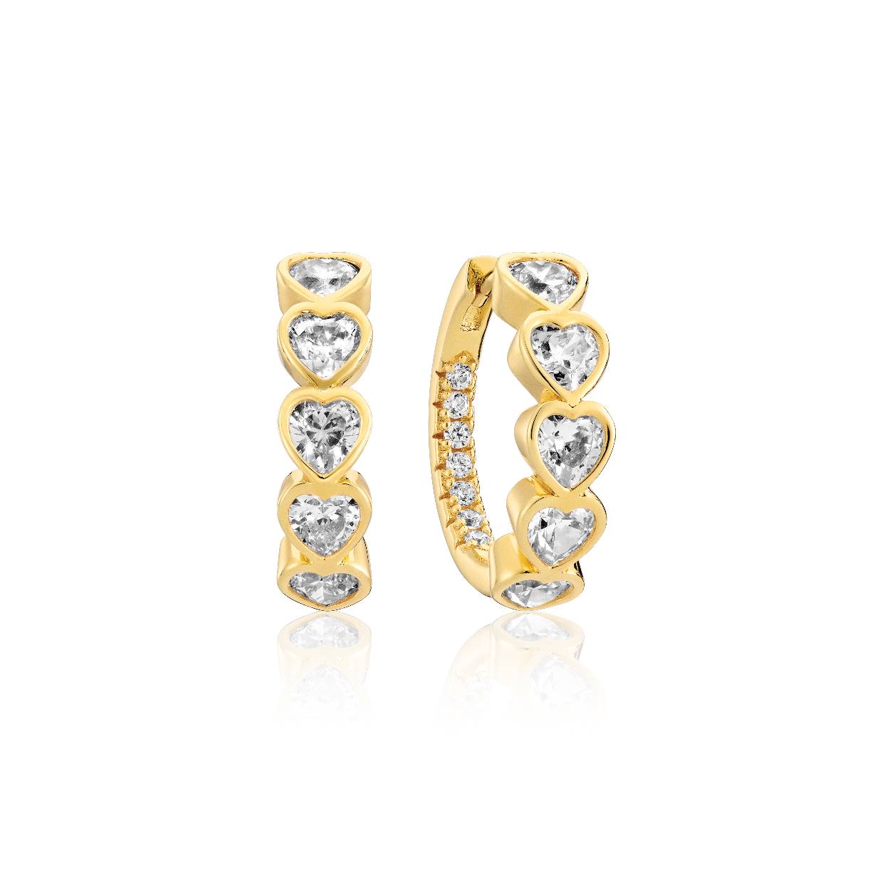 Sif Jakobs zilver 18 krt. goldplated oorringen met zirkonia's 