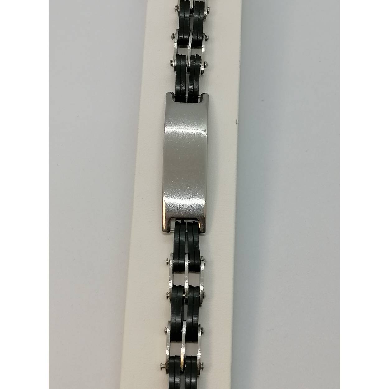 staal armband met leer 