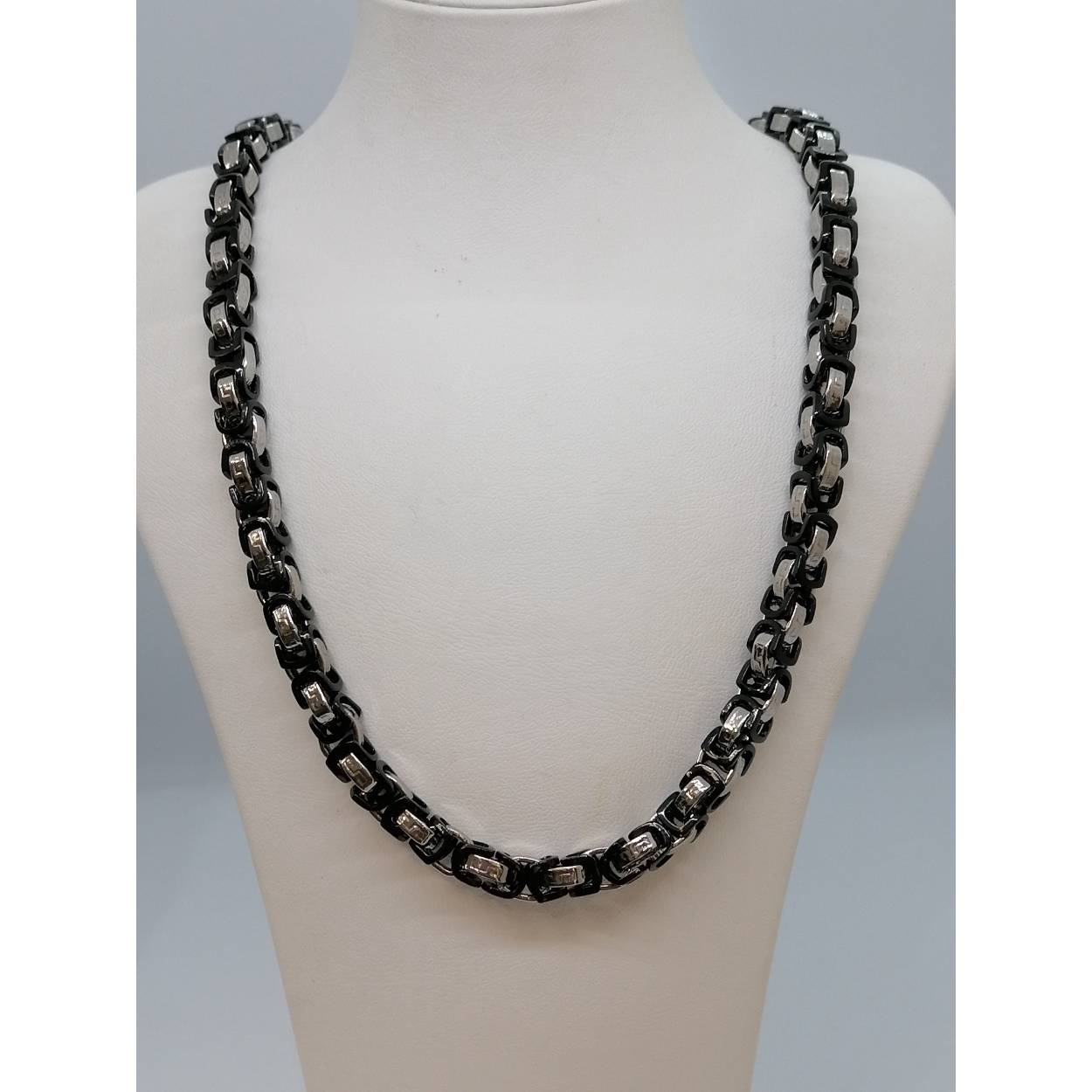 staal ketting met zwart plat