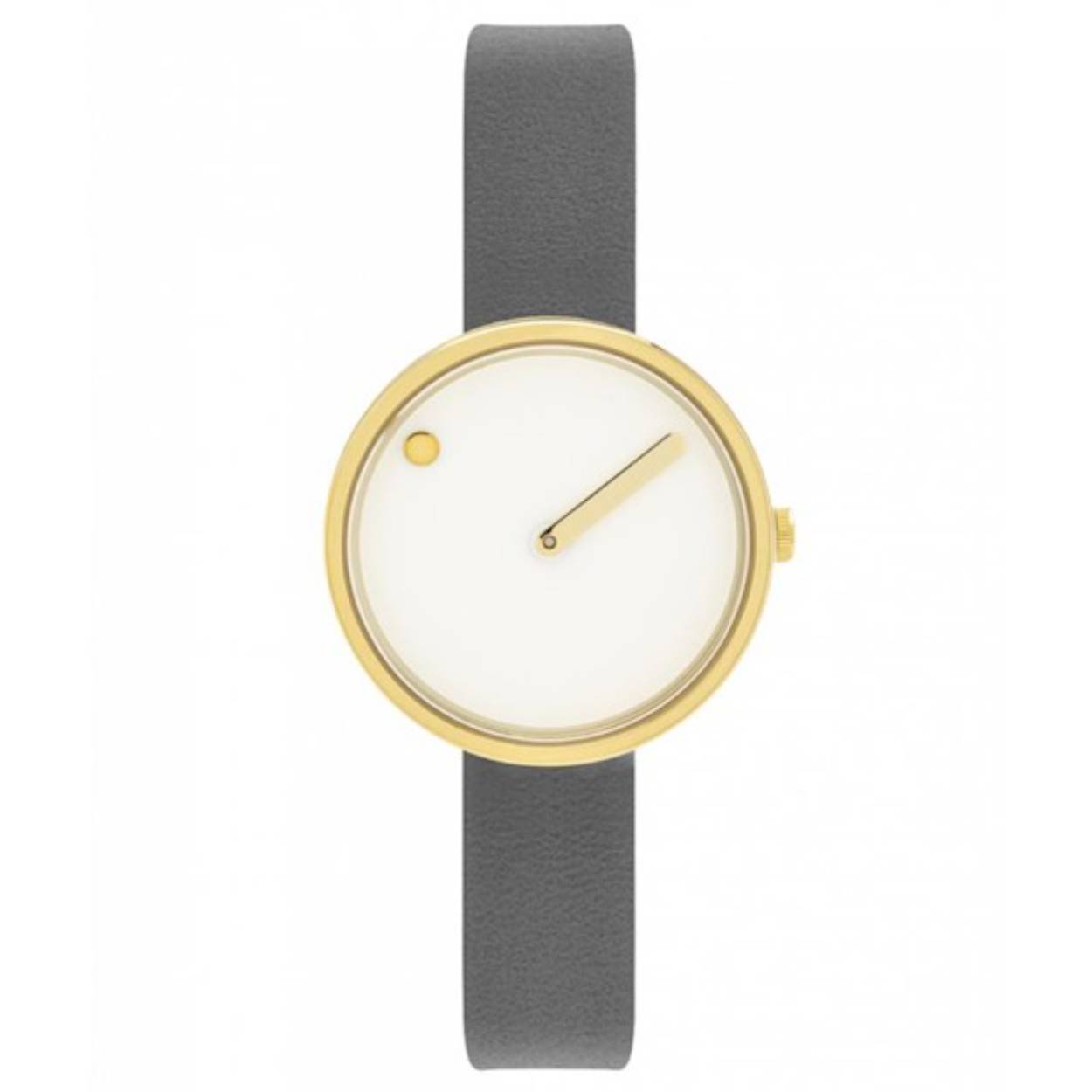 Picto horloge double met leren band