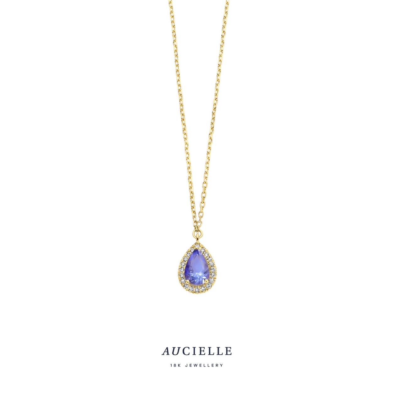 AuCielle Collier goud 18k Tanzaniet
