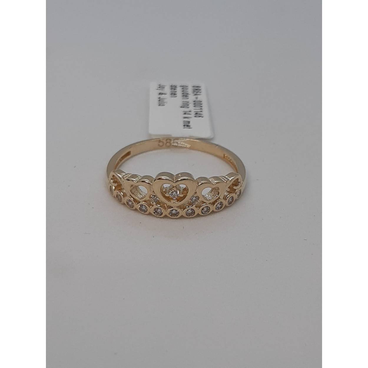gouden ring 14 k met stenen