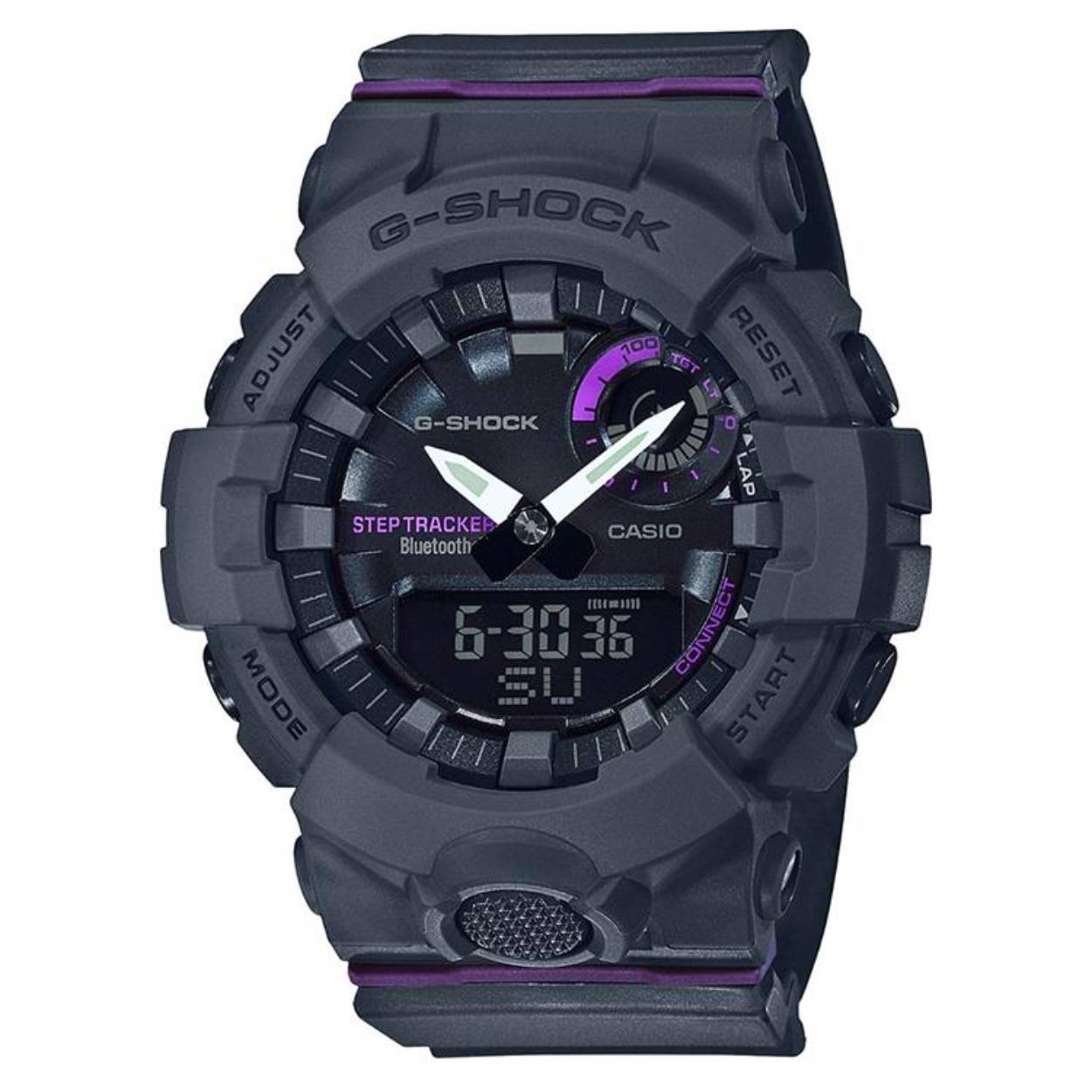 G- Shock horloge GMA-B800-8AER
Grijze kast met grijze wijzerplaat
Grijze siliconenband
20 ATM waterdicht