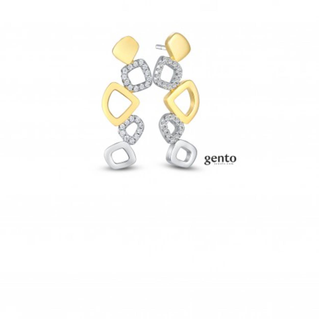 Bicolor oorbellen zirc gento