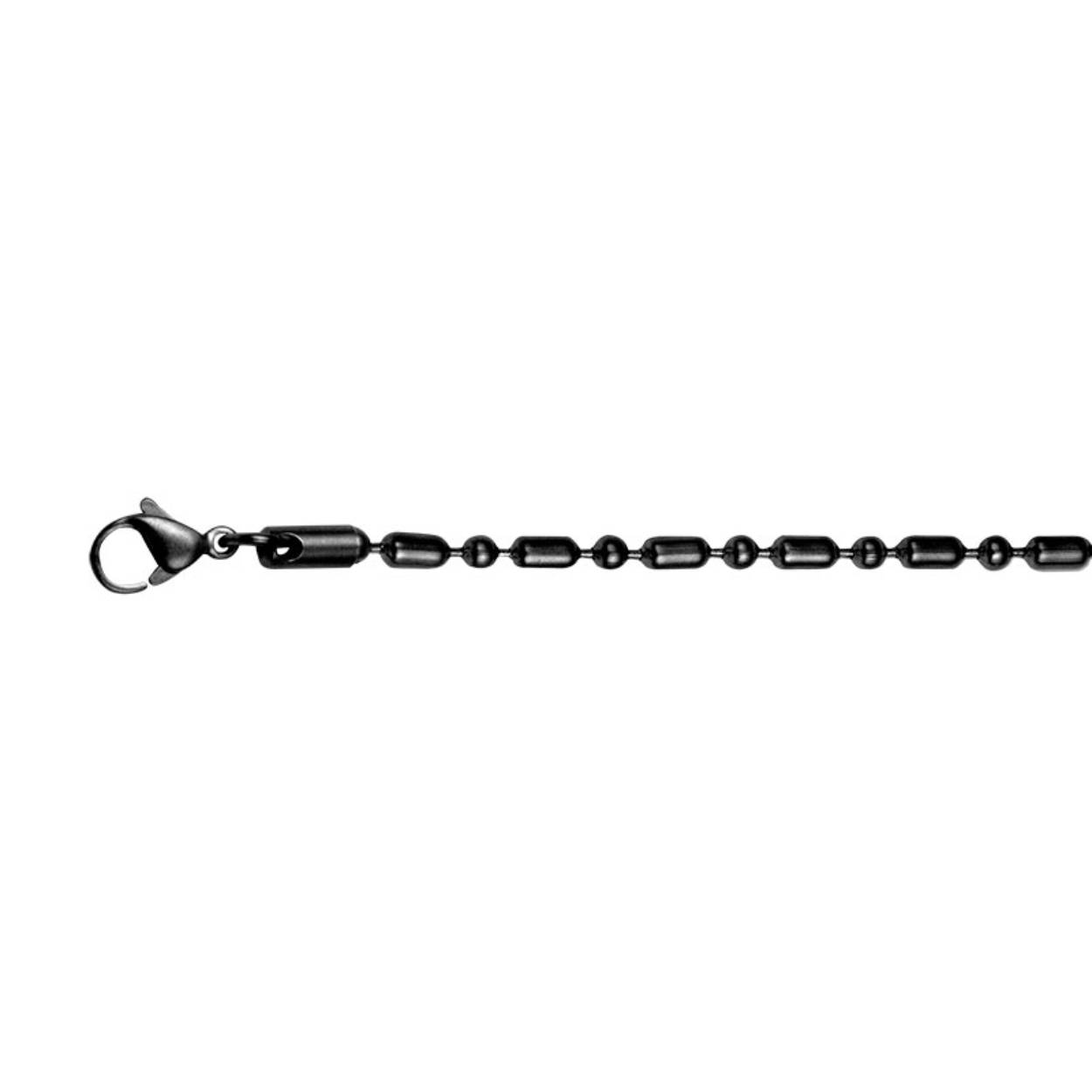 De iXXXi MEN ketting 60cm is gemaakt van stainless steel en is voorzien van een matzwart kleurige uitvoering. Het design van de ketting bestaat uit een patroon van langwerpige en ronde vormen die met een smalle schakel aan elkaar zit gemaakt. De iXXXi MEN ketting is voorzien van een fijne sluiting en heeft een lengte van 60 centimeter. Mix en match met een van de iXXXi MEN pendants en maak zo jouw look compleet. Met welke andere items uit de iXXXi MEN collectie combineer jij deze matzwarte ketting? De iXXXi MEN ketting is ook verkrijgbaar in de kleuren zilver en mat goud.