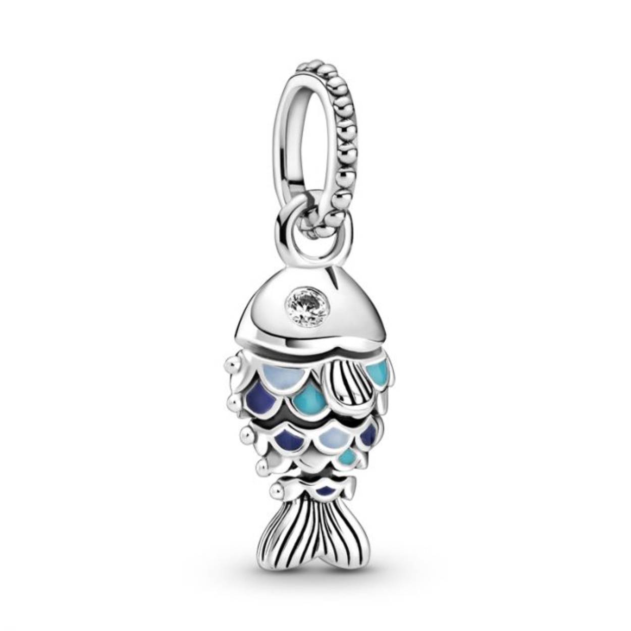 Fish met zirconia en blauw emaille