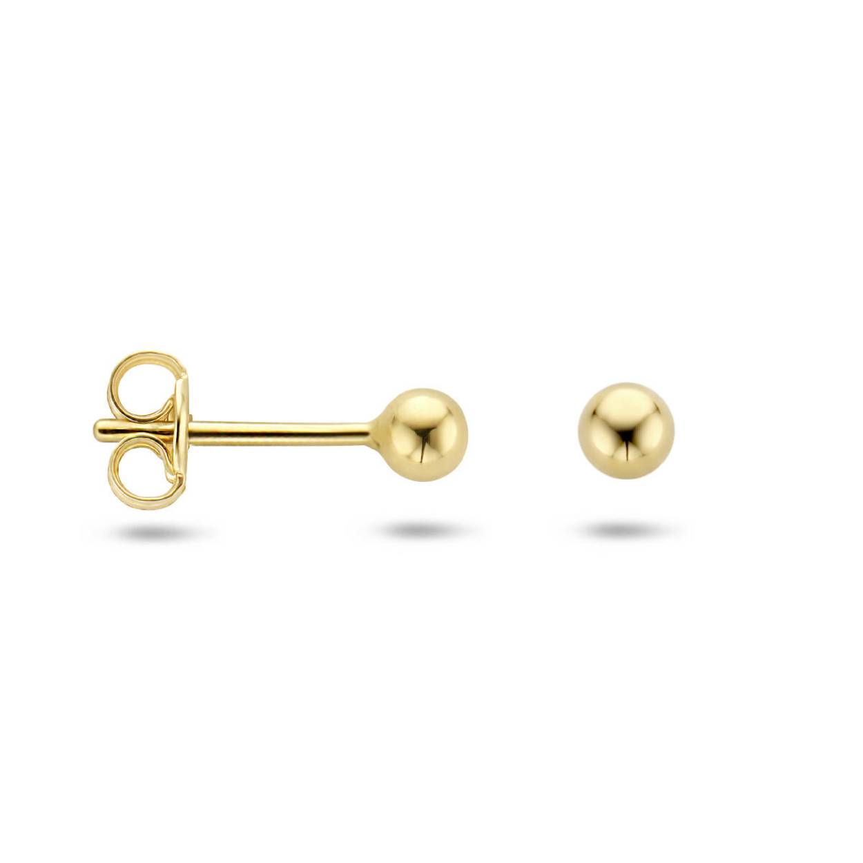 Gouden oorknoppen bol 3mm. Per Stuk!