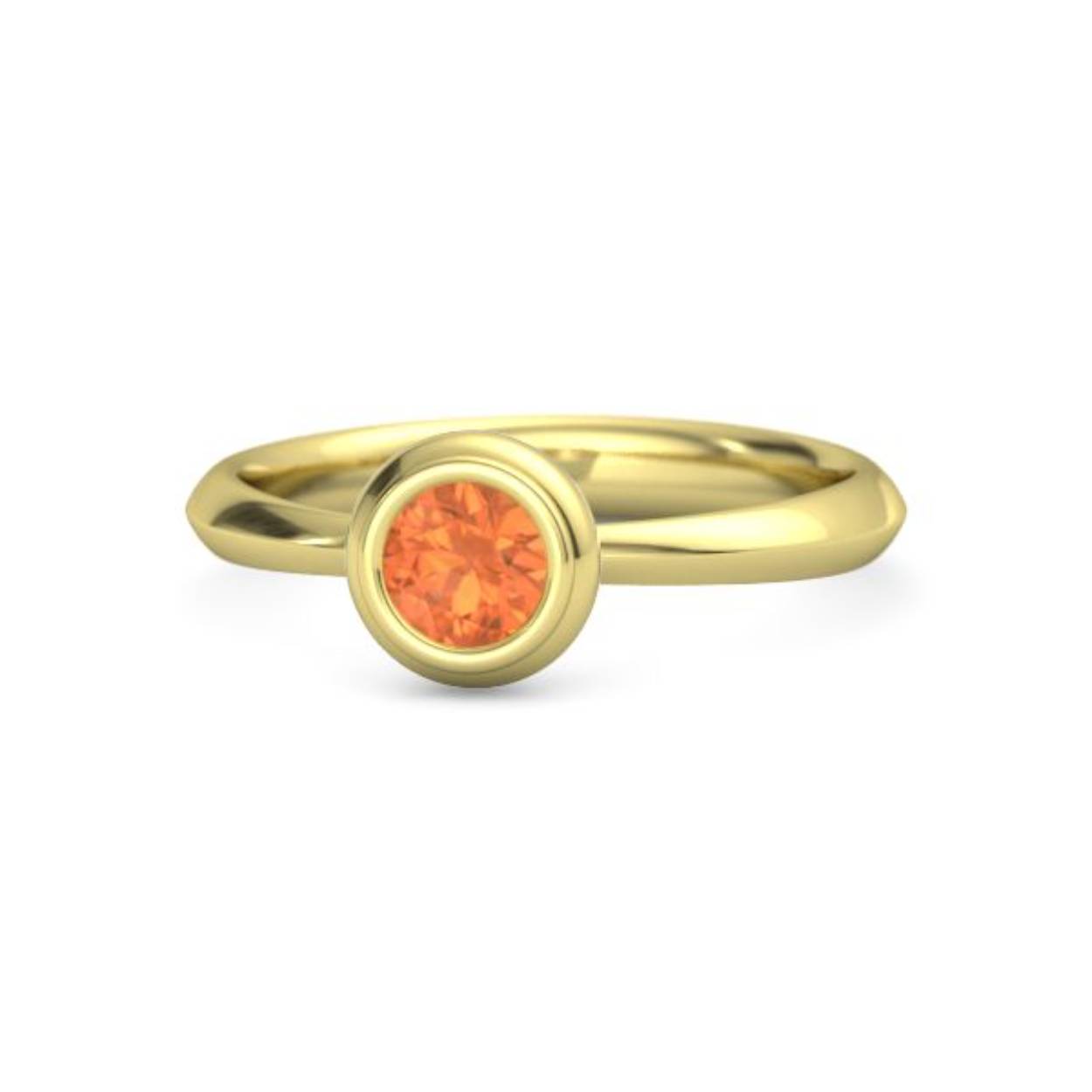 14k geelgouden ring met 6.0mm Mexicaanse vuur opaal