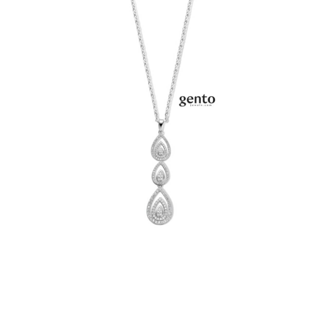 Ketting hanger zilver gento jewels met zirc