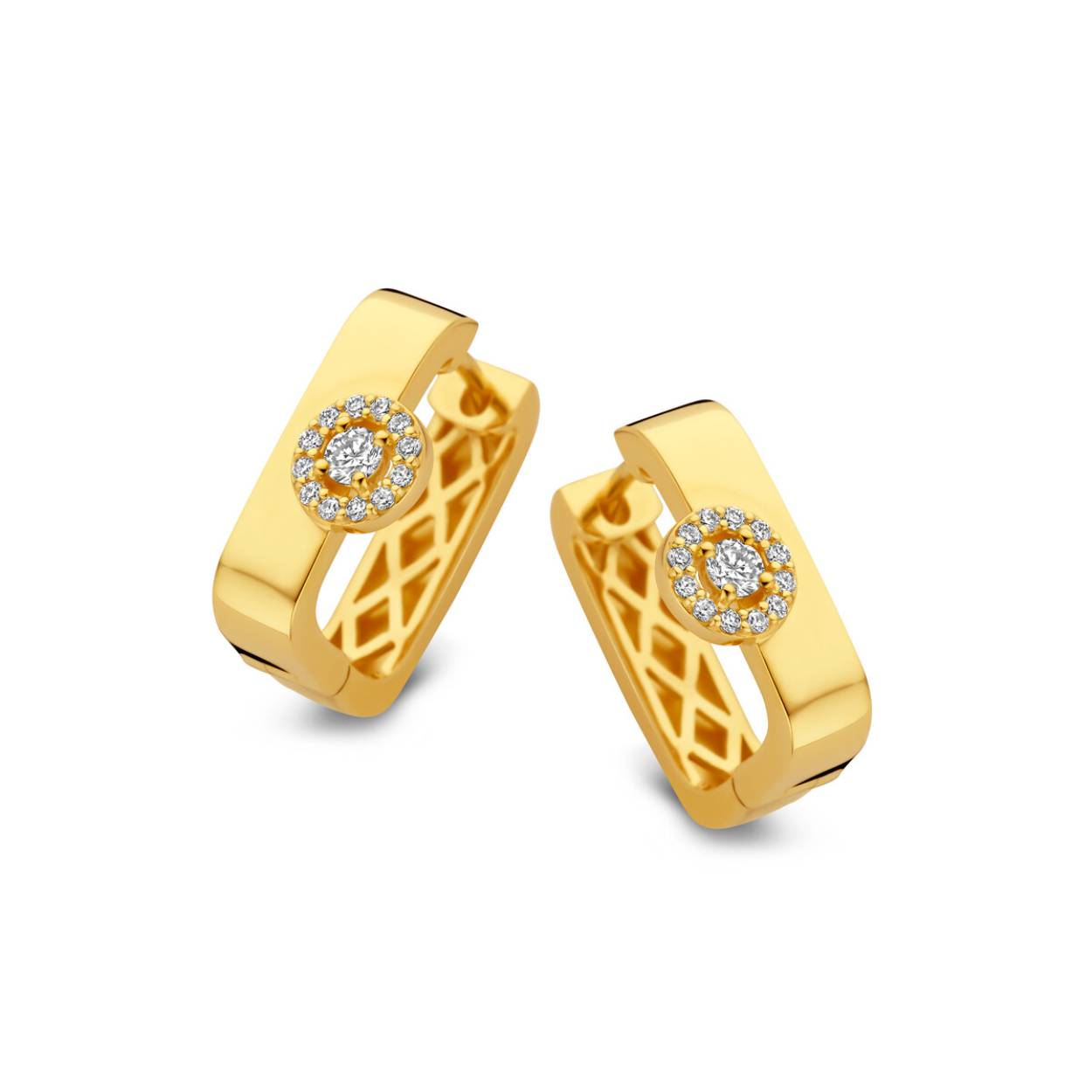 Oorringen goud 18kt met diamanten One More
