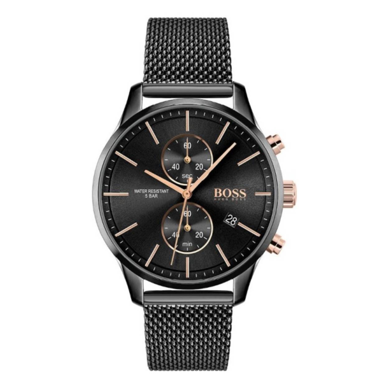 Elegante herenhorloge van het merk Hugo Boss. Dit is momenteel een van de populairste merken voor luxe heren horloges.De band is gemaakt van RVS.