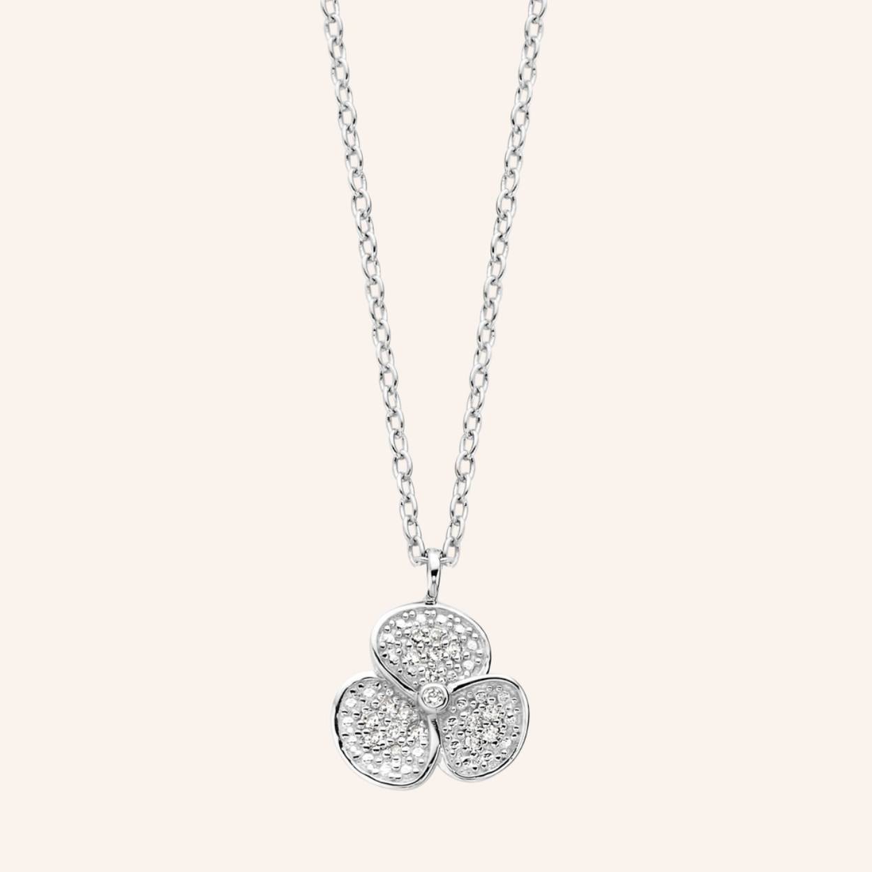 Ketting zilver + 0.057ct brilj