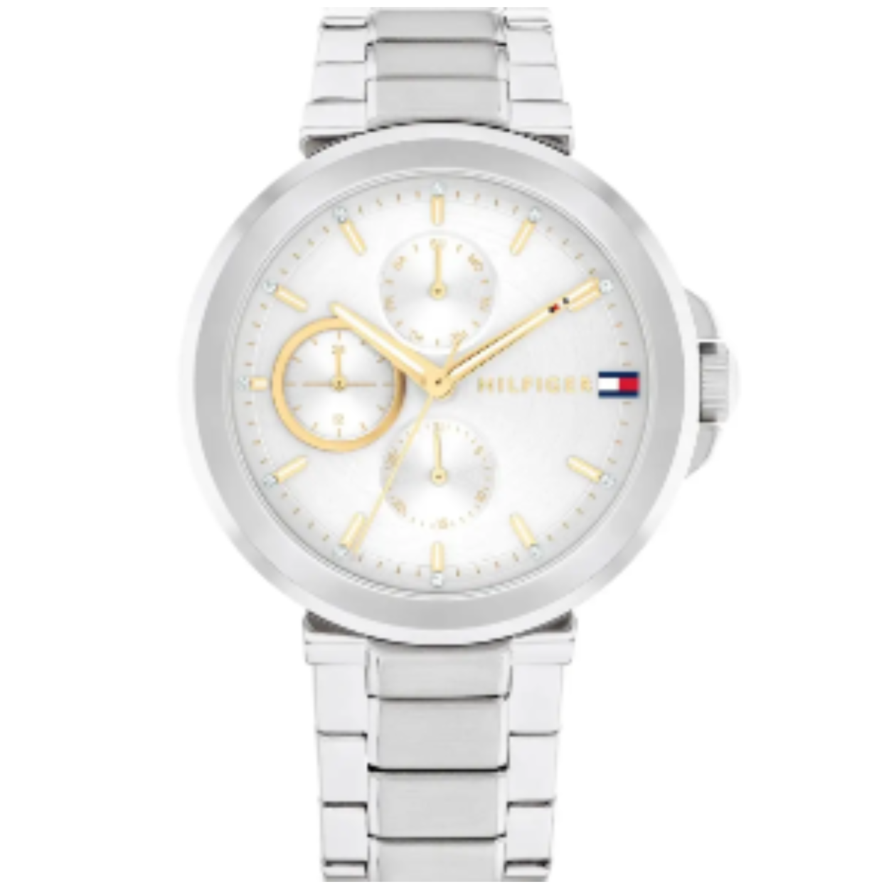 Tommy Hilfiger TH1782753 Horloge Dames Staal Zilverkleurig 38mm
Dit specifieke horloge van Tommy Hilfiger uit de Lori serie met artikelnr: TH1782753 is een casual horloge die zeker in je collectie past. Het stalen dameshorloge heeft een ronde zilverkleurige kast met een gladde bezel. Het horloge heeft een zilverwitte sunray wijzerplaat  met kristallen op de markers. Verder is het horloge multifunctioneel, heeft het dag,-datum en 24-uursaanduiding. Het horloge heeft een zilverkleurige verstelbare schakelband, een mineraalglas, een doorsnee van 38mm en is 5ATM.  

Het merk:
Sinds de lancering van het merk in 1985 is Tommy Hilfiger wereldwijd bekend geworden als pionier van de klassieke Amerikaanse coole stijl. Geïnspireerd door de iconische popcultuur en het Amerikaanse erfgoed. De dames en herencollectie van dit seizoen bestaan uit minimalistische silhouetten en rustieke lederen details. De herenhorlogecollectie biedt iconische uurwerken met roestvrijstalen, lederen en siliconen banden.

Specificaties:
- Mineraalglas
- Ronde kast 38mm
- Zilverkleurige horlogekast
- Zilverwitte wijzerplaat
- Zilverkleurige schakelband
- Multifunctioneel
- 5ATM