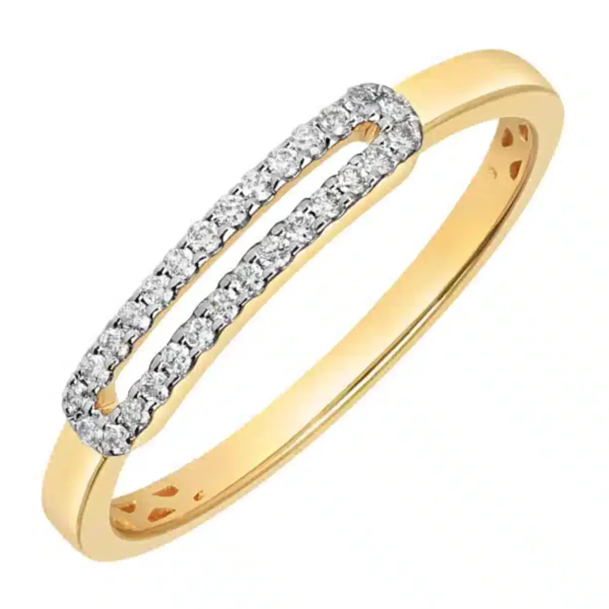 14 krt geel gouden ring met briljant 