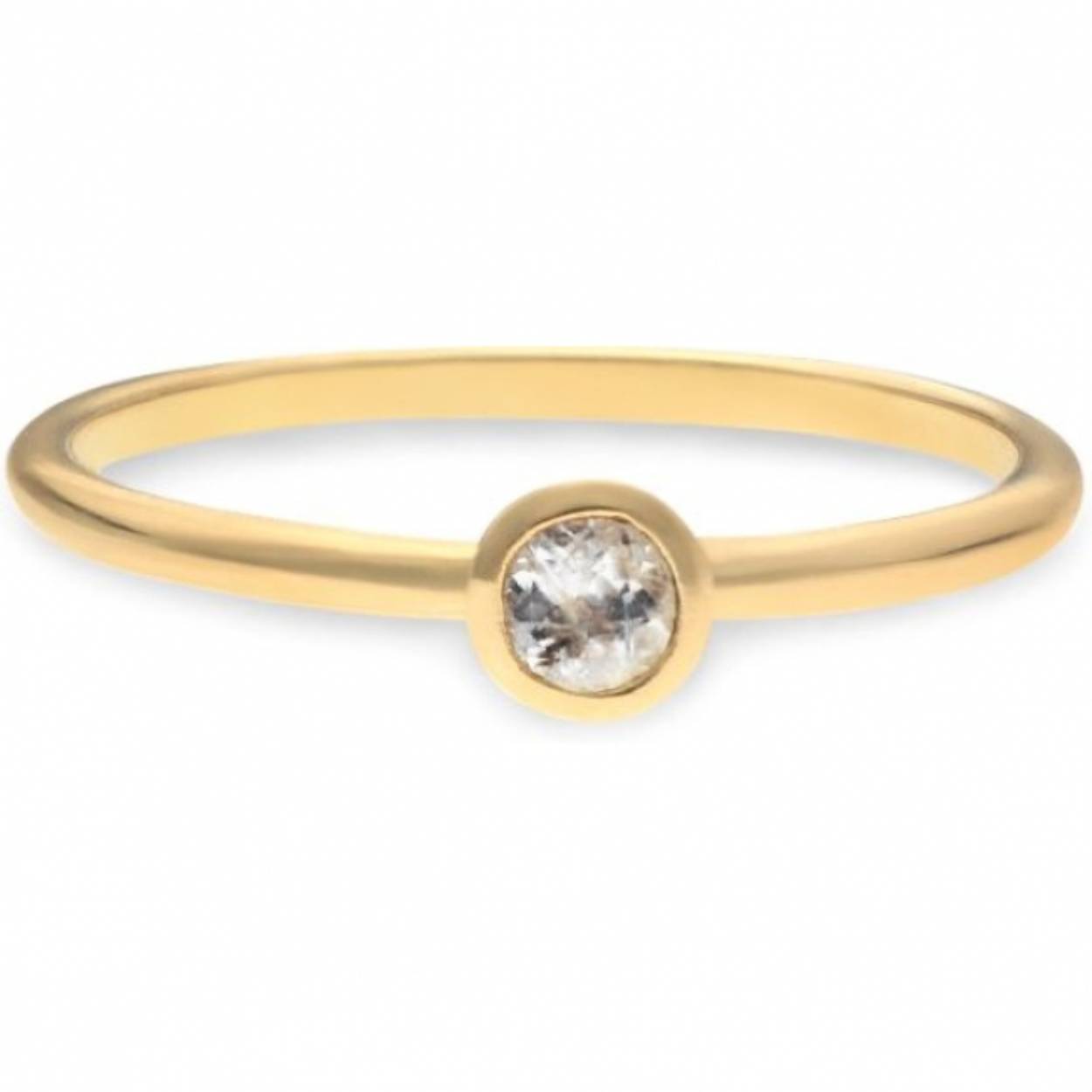 gouden ring geboortesteen, juni/maansteen mt54