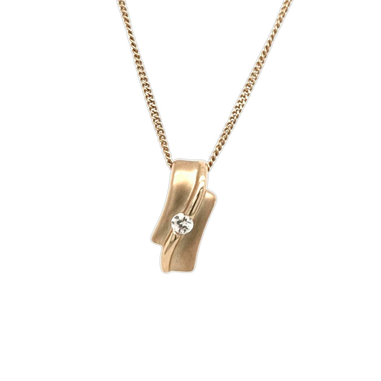 geelgouden hanger met zirconia