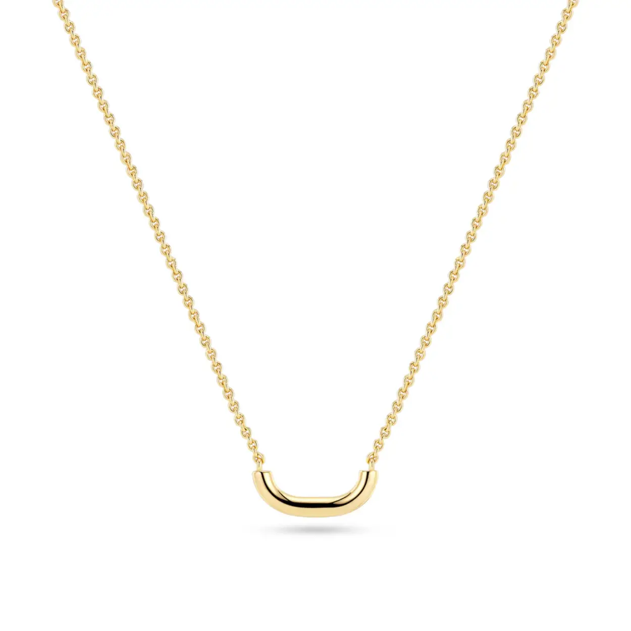 NECKLACE CAPRIANA PIANURA 18K GOLD PLATED, WITH A POLISHED SURFACE.