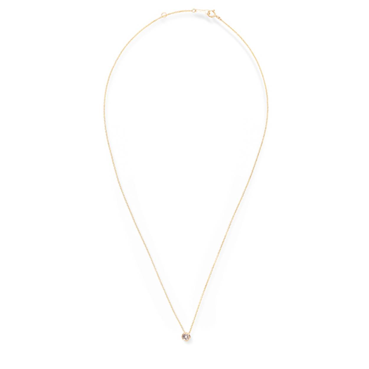 Gouden collier met geboorte steen hanger April / bergcrystal 